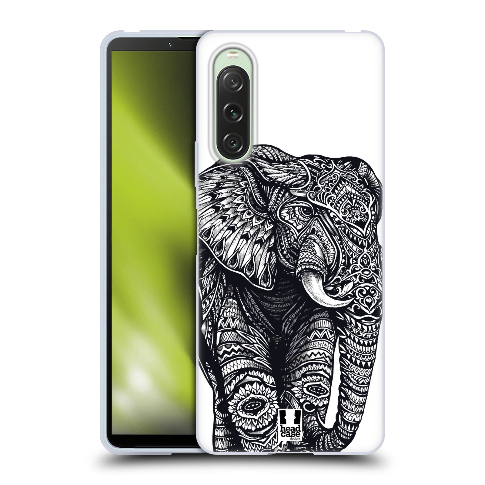 Silikonové pouzdro - Sony Xperia 10 V - Head Case - Zdobený Slon (Silikonový kryt, obal, pouzdro na mobilní telefon Sony Xperia 10 V s motivem Zdobený Slon)