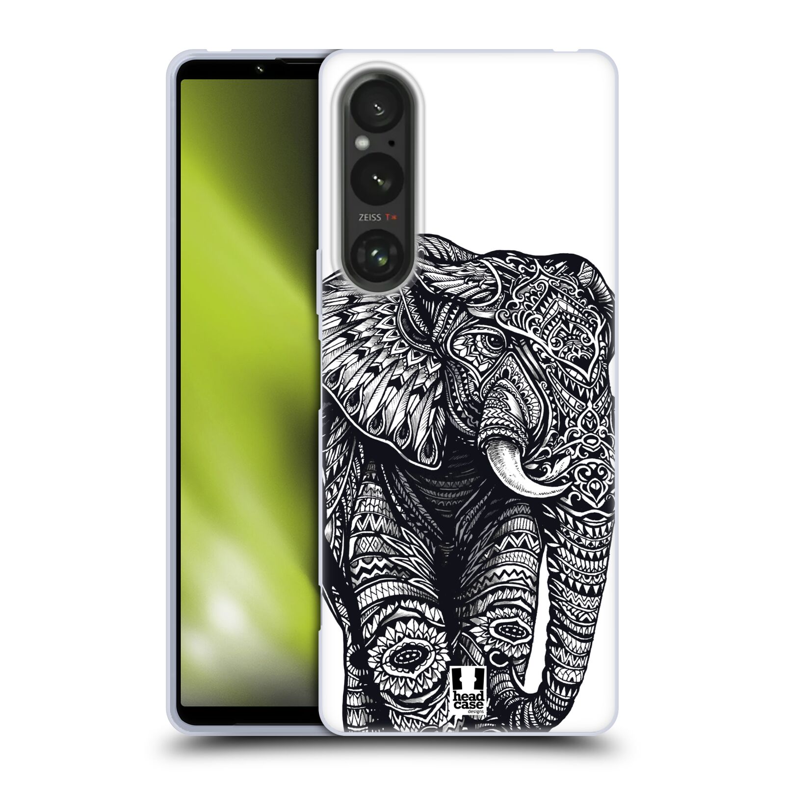 Silikonové pouzdro - Sony Xperia 1 V - Head Case - Zdobený Slon (Silikonový kryt, obal, pouzdro na mobilní telefon Sony Xperia 1 V s motivem Zdobený Slon)