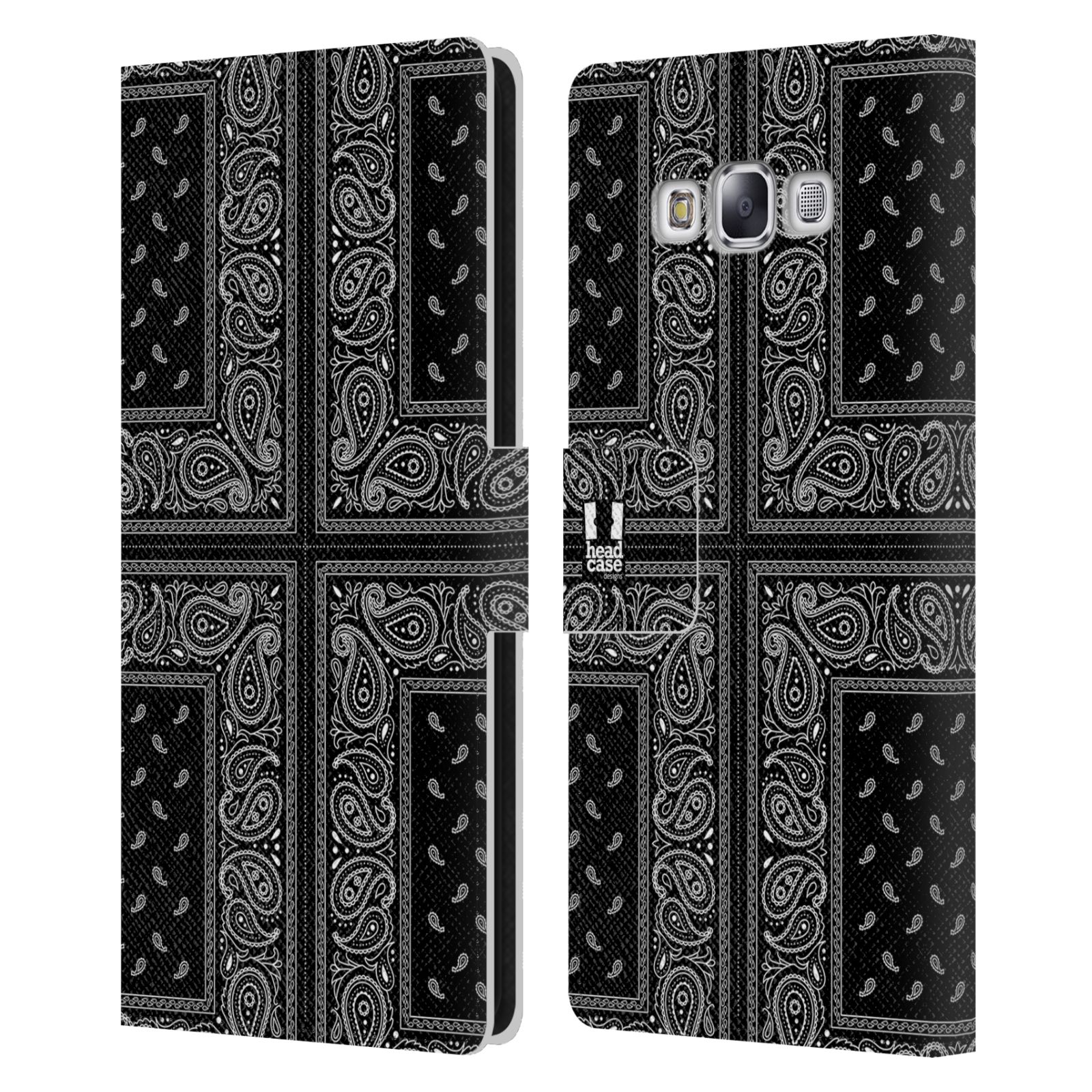 HEAD CASE DESIGNS CLASSIC BANDANA LEATHER BOOK WALLET CASE FOR SAMSUNG PHONES 3