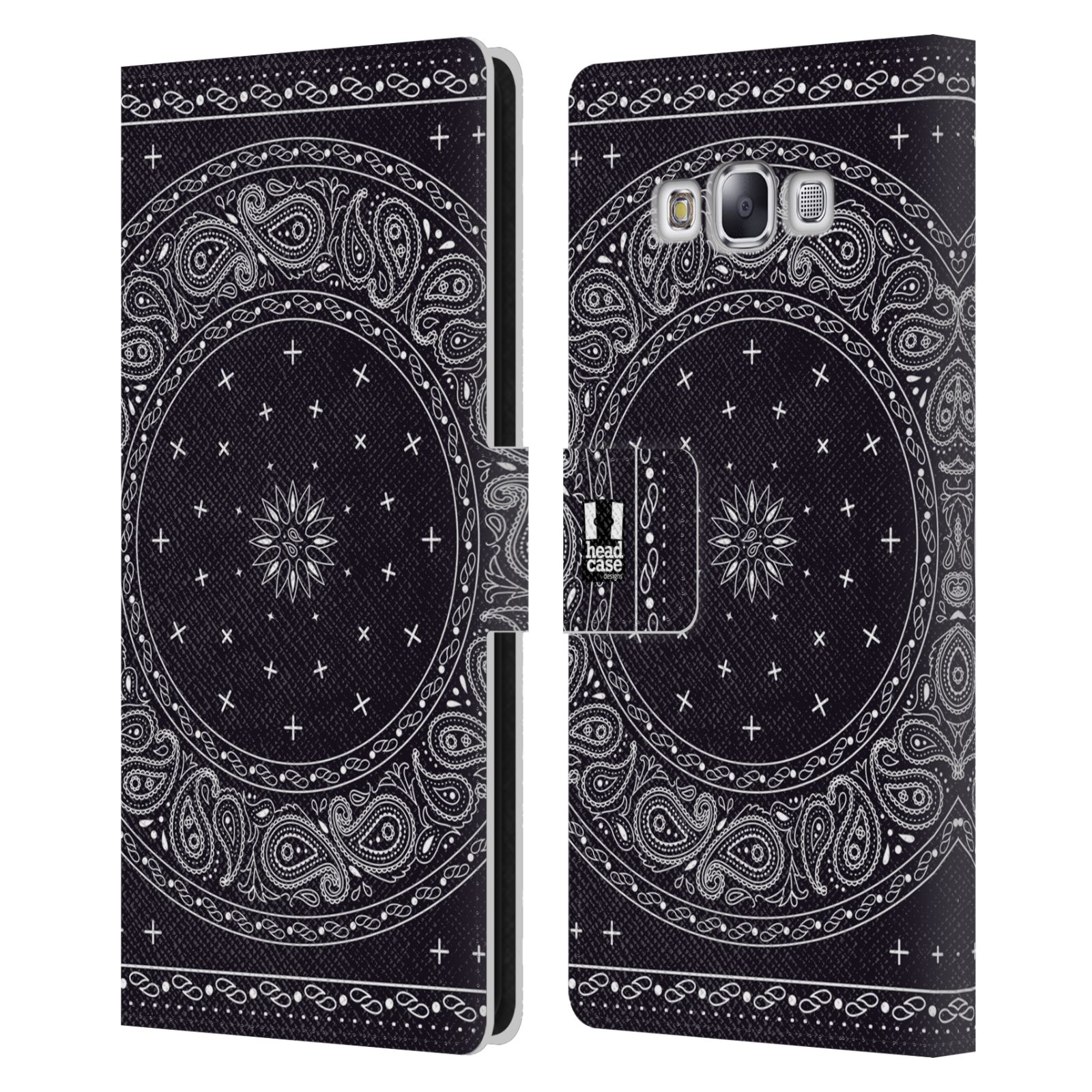 HEAD CASE DESIGNS CLASSIC BANDANA LEATHER BOOK WALLET CASE FOR SAMSUNG PHONES 3