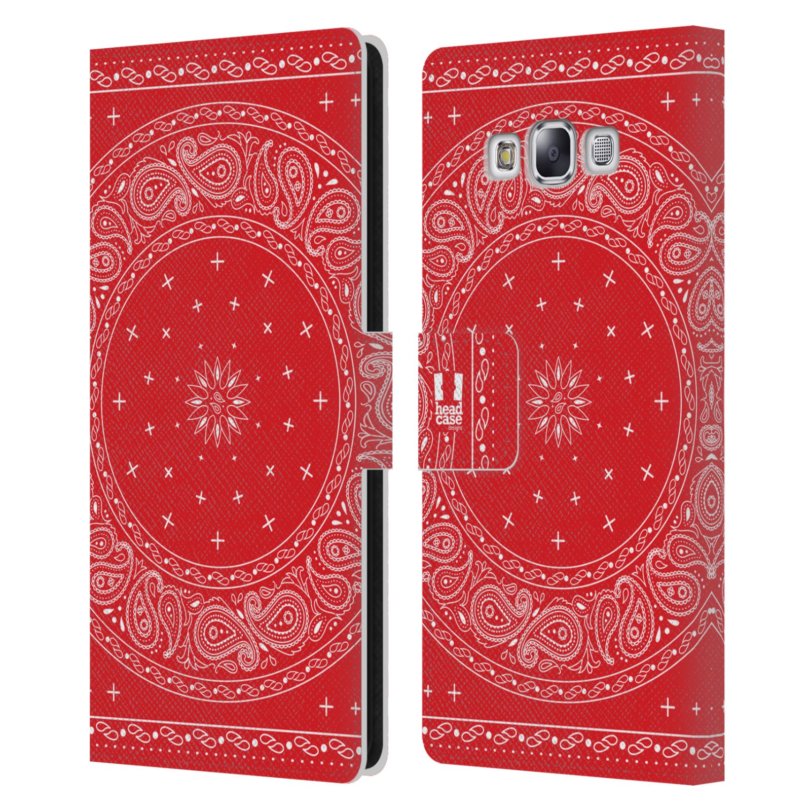 HEAD CASE DESIGNS CLASSIC BANDANA LEATHER BOOK WALLET CASE FOR SAMSUNG PHONES 3