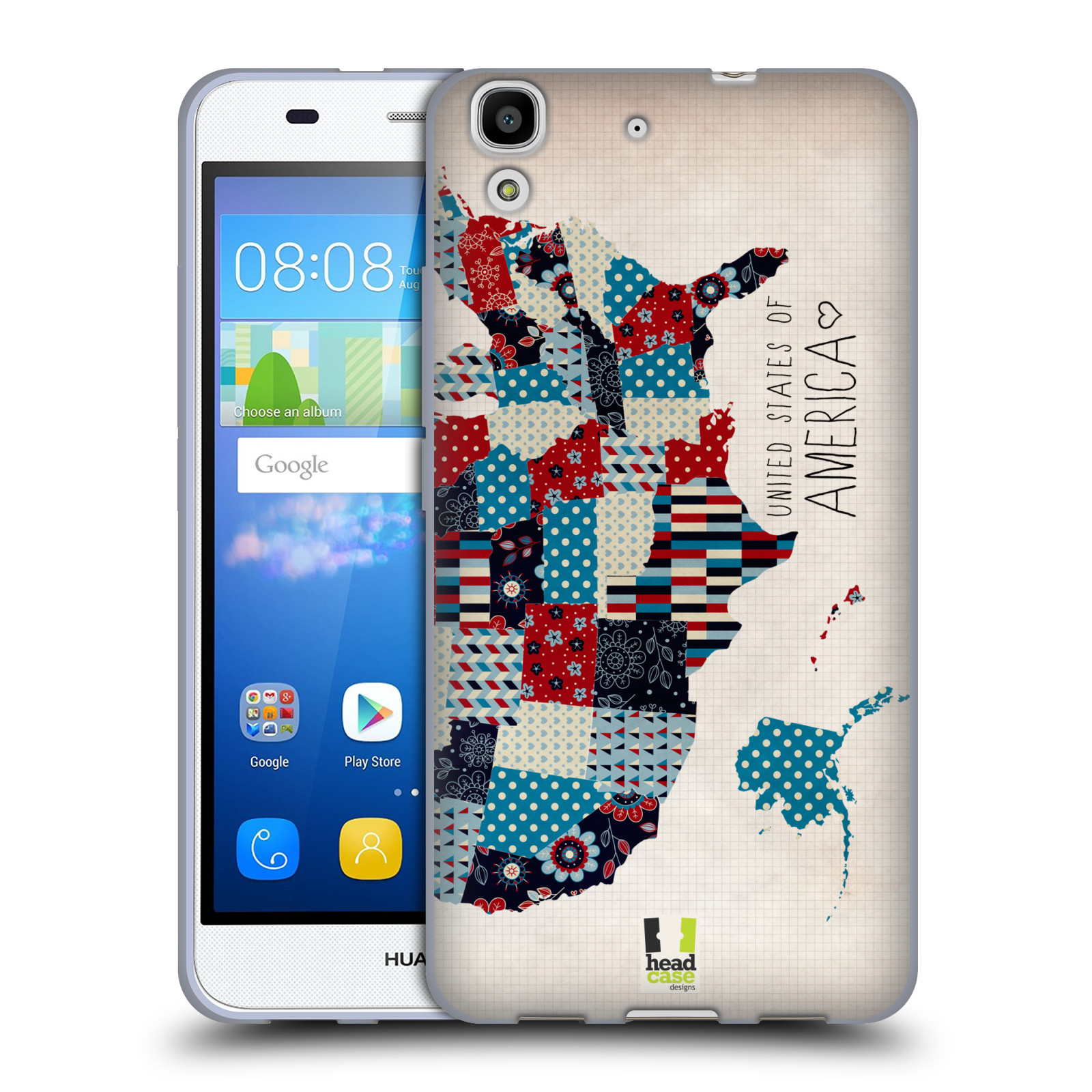 head case designs patterned maps soft gel case for huawei y6