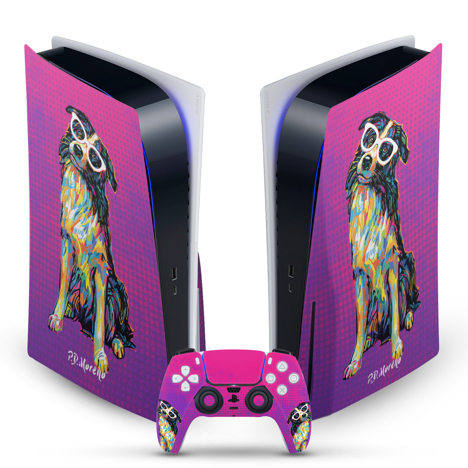 OFFICIAL P.D. MORENO ANIMALS II VINYL SKIN FOR SONY PS5 DISC EDITION BUNDLE