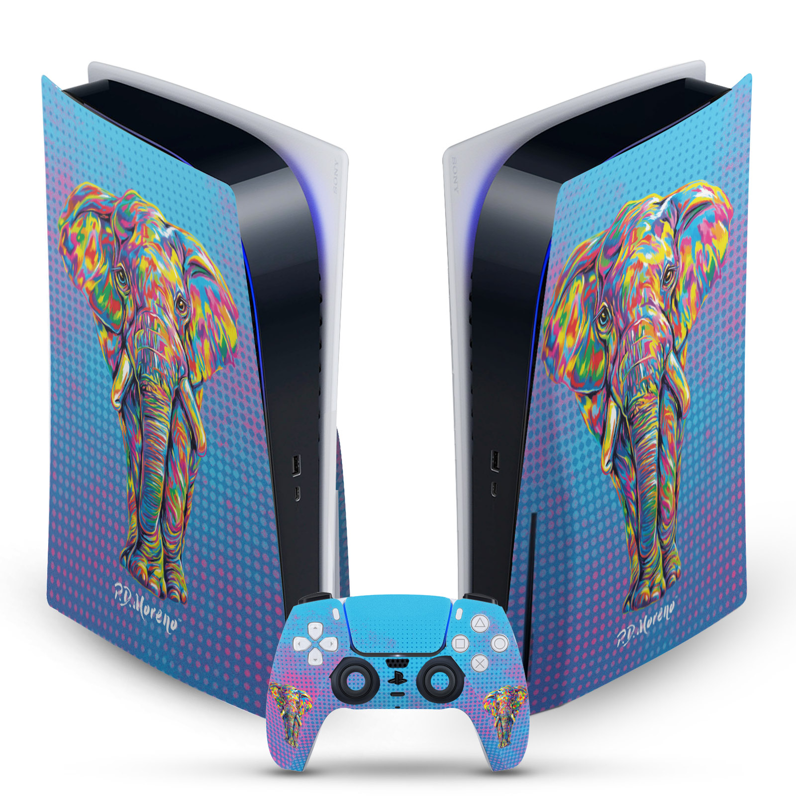 OFFICIAL P.D. MORENO ANIMALS II VINYL SKIN FOR SONY PS5 DISC EDITION BUNDLE