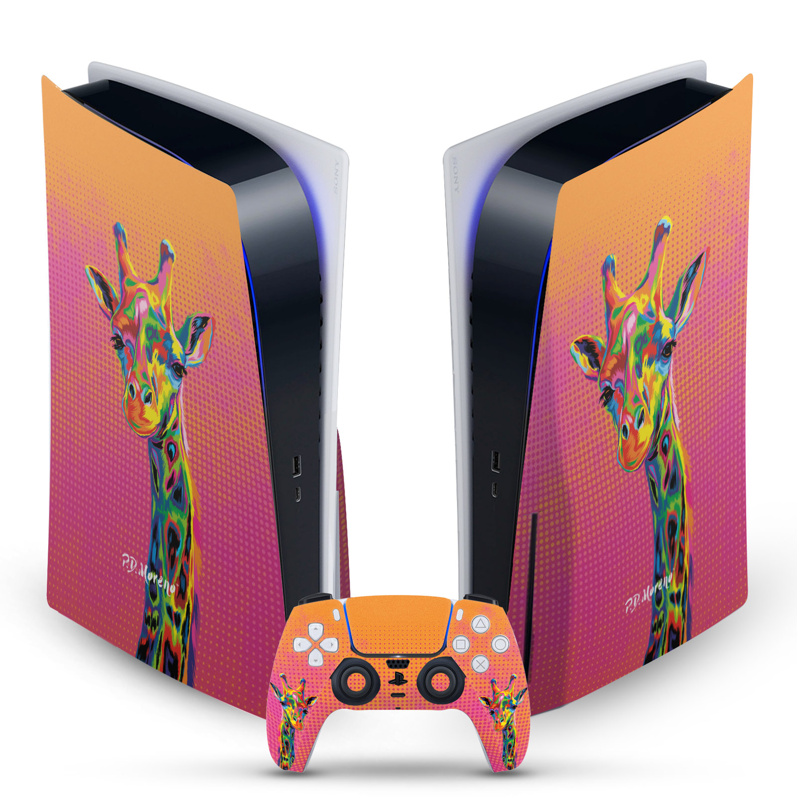 OFFICIAL P.D. MORENO ANIMALS II VINYL SKIN FOR SONY PS5 DISC EDITION BUNDLE