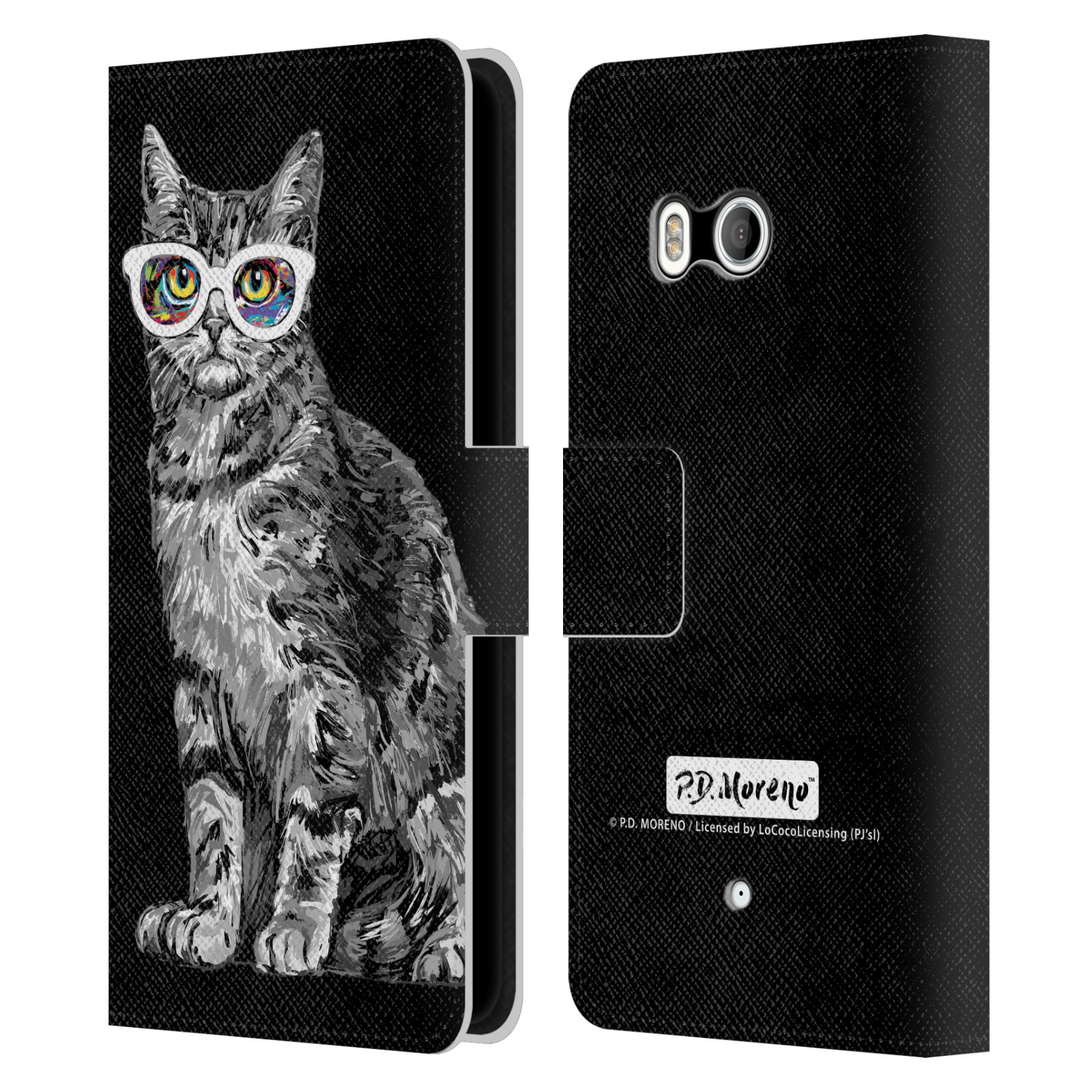 P.D. MORENO BLACK AND WHITE CATS LEATHER BOOK WALLET CASE COVER FOR HTC PHONES 1 - Picture 7 of 7