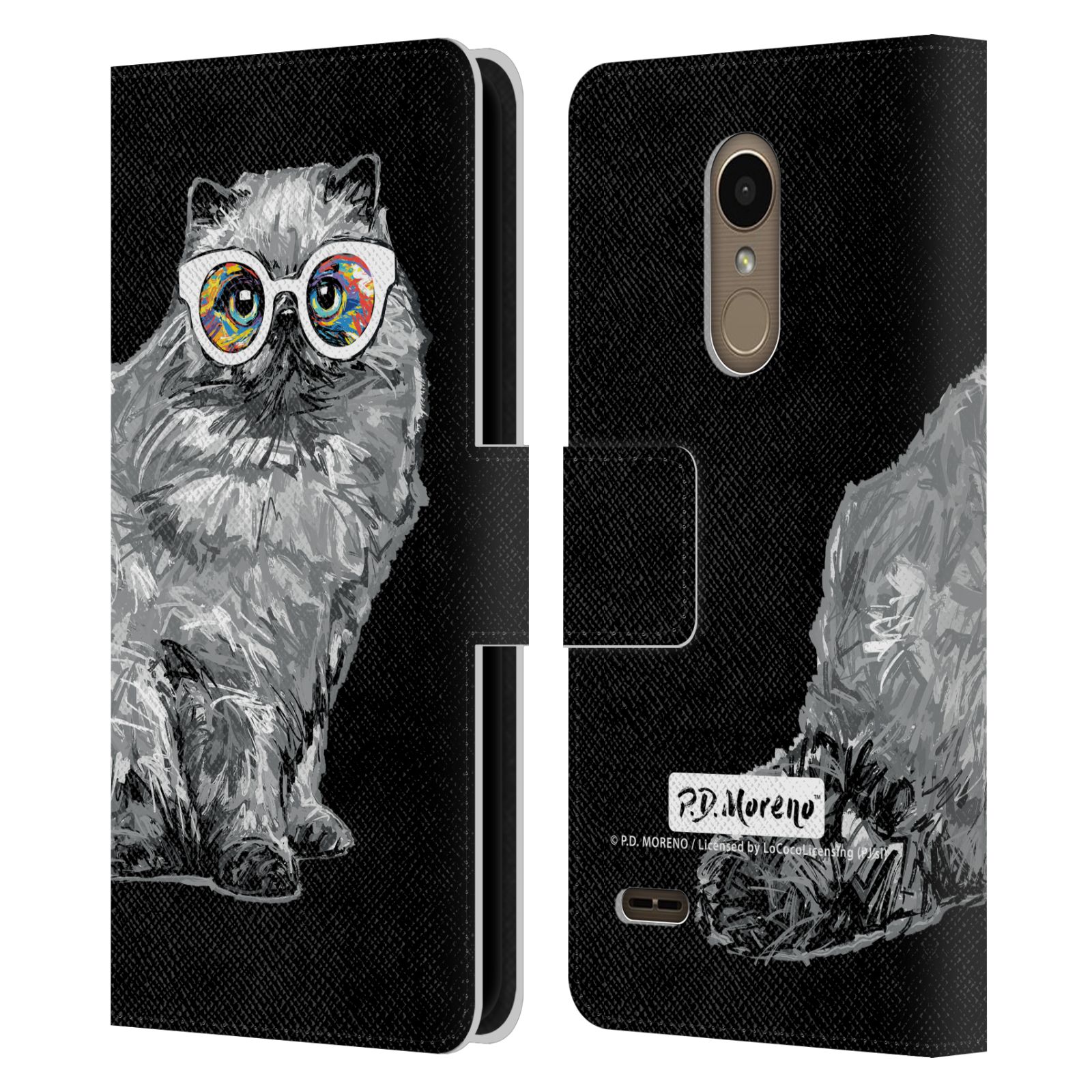 OFFICIAL P.D. MORENO BLACK AND WHITE CATS LEATHER BOOK CASE FOR LG PHONES 1 - 第 7/7 張圖片