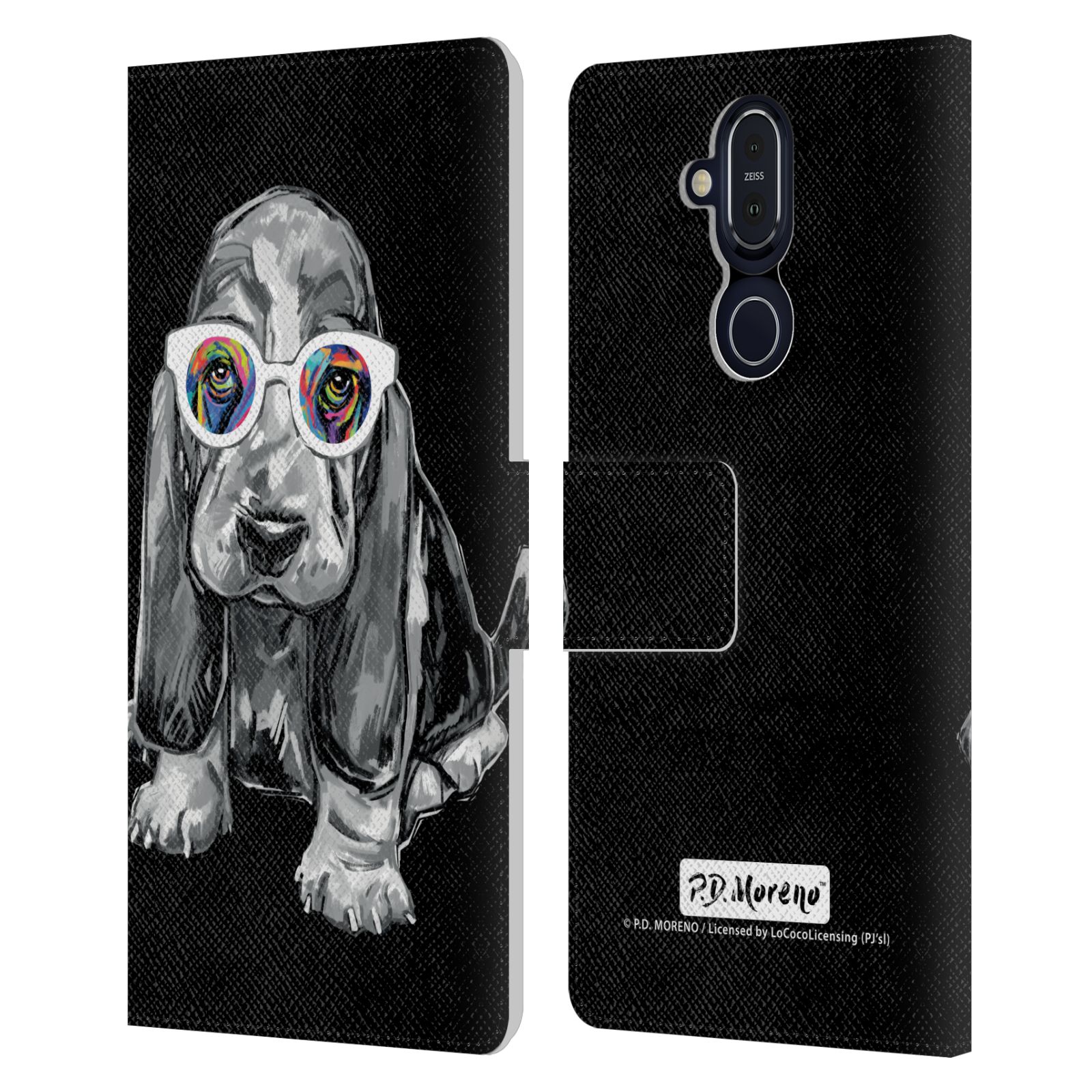 P.D. MORENO BLACK AND WHITE DOGS LEATHER BOOK CASE FOR MICROSOFT NOKIA PHONES - Picture 7 of 18