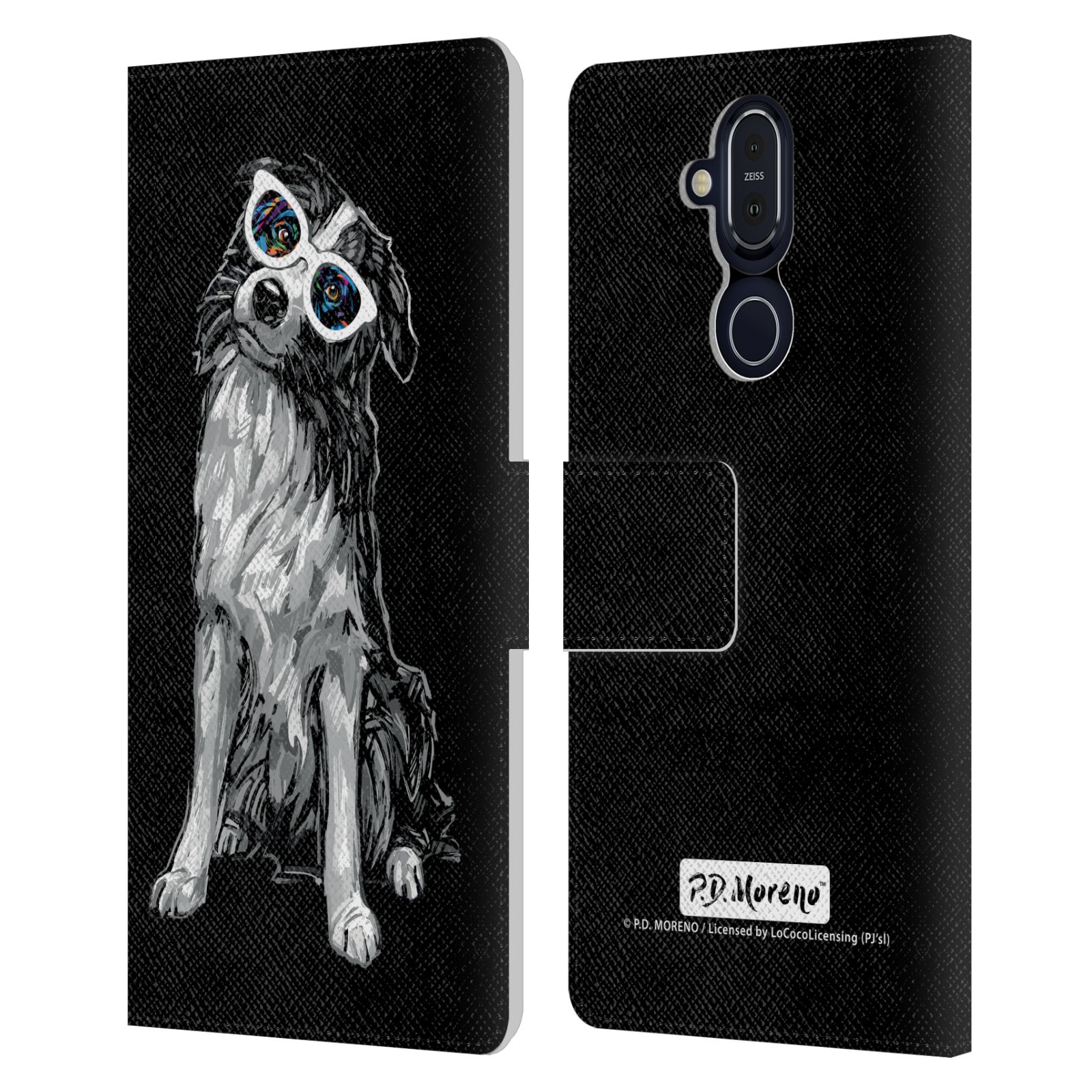 P.D. MORENO BLACK AND WHITE DOGS LEATHER BOOK CASE FOR MICROSOFT NOKIA PHONES - Picture 9 of 18