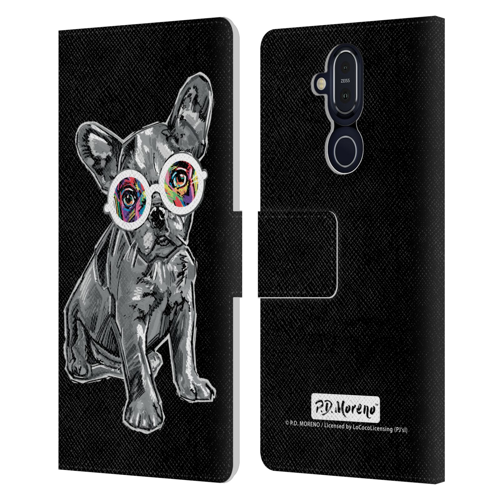 P.D. MORENO BLACK AND WHITE DOGS LEATHER BOOK CASE FOR MICROSOFT NOKIA PHONES - Picture 12 of 18
