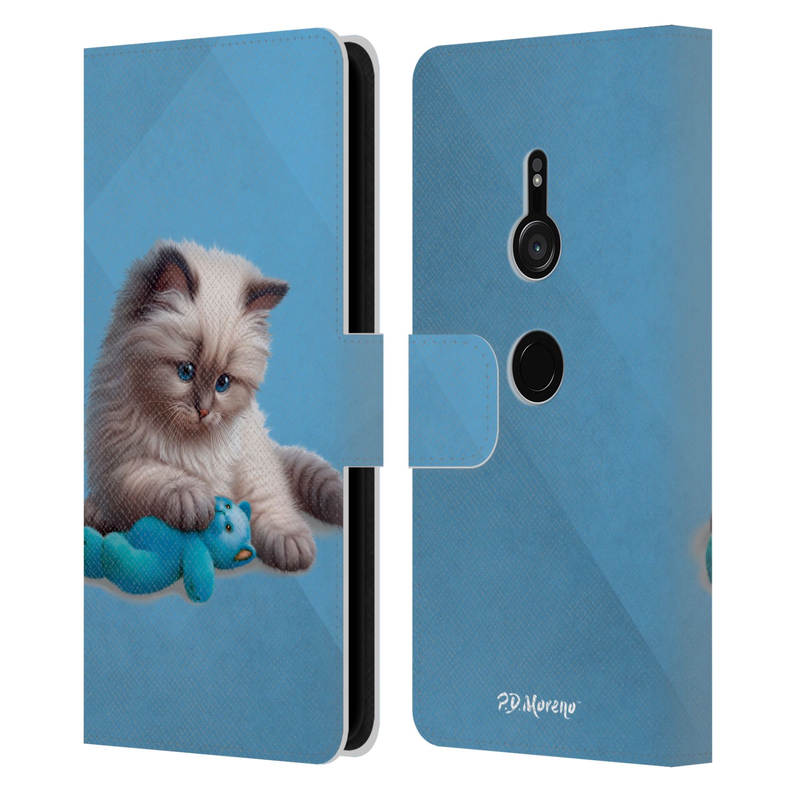 OFFICIAL P.D. MORENO PLAY CAT ARTWORK LEATHER BOOK CASE FOR SONY PHONES 1