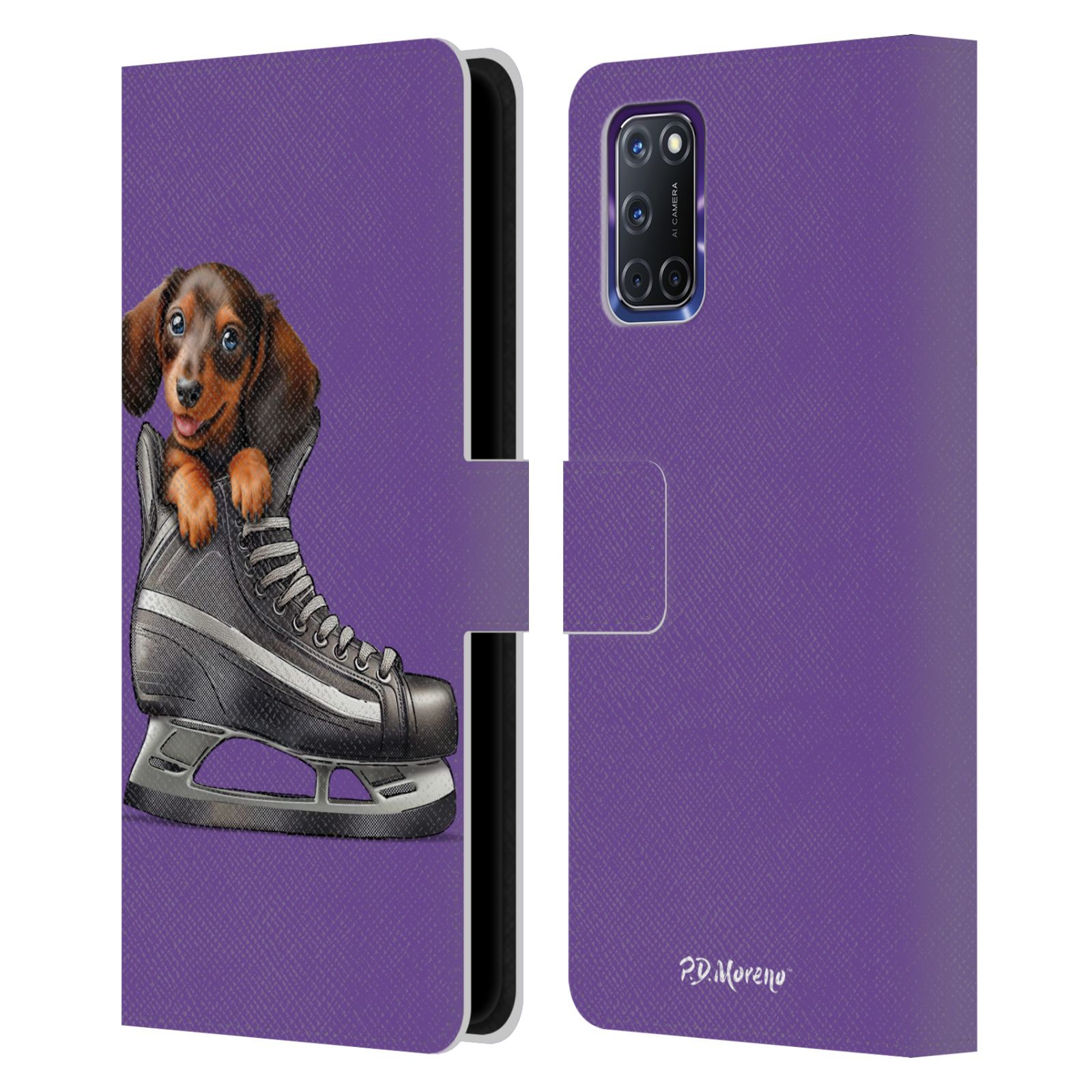 OFFICIAL P.D. MORENO SPORT PUPPIES LEATHER BOOK CASE FOR OPPO PHONES