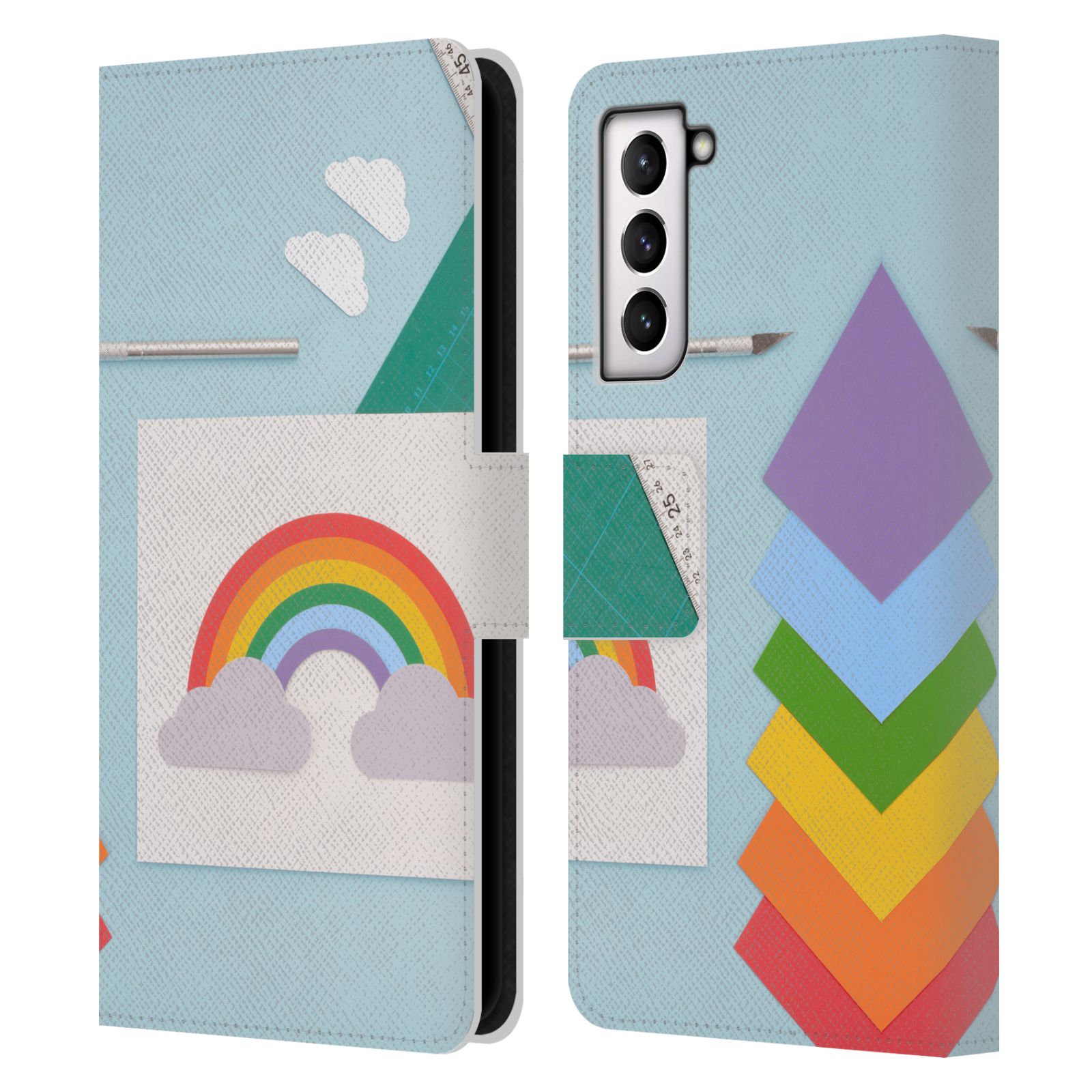 OFFICIAL PEPINO DE MAR RAINBOW LEATHER BOOK CASE FOR SAMSUNG PHONES 4 - Picture 7 of 8
