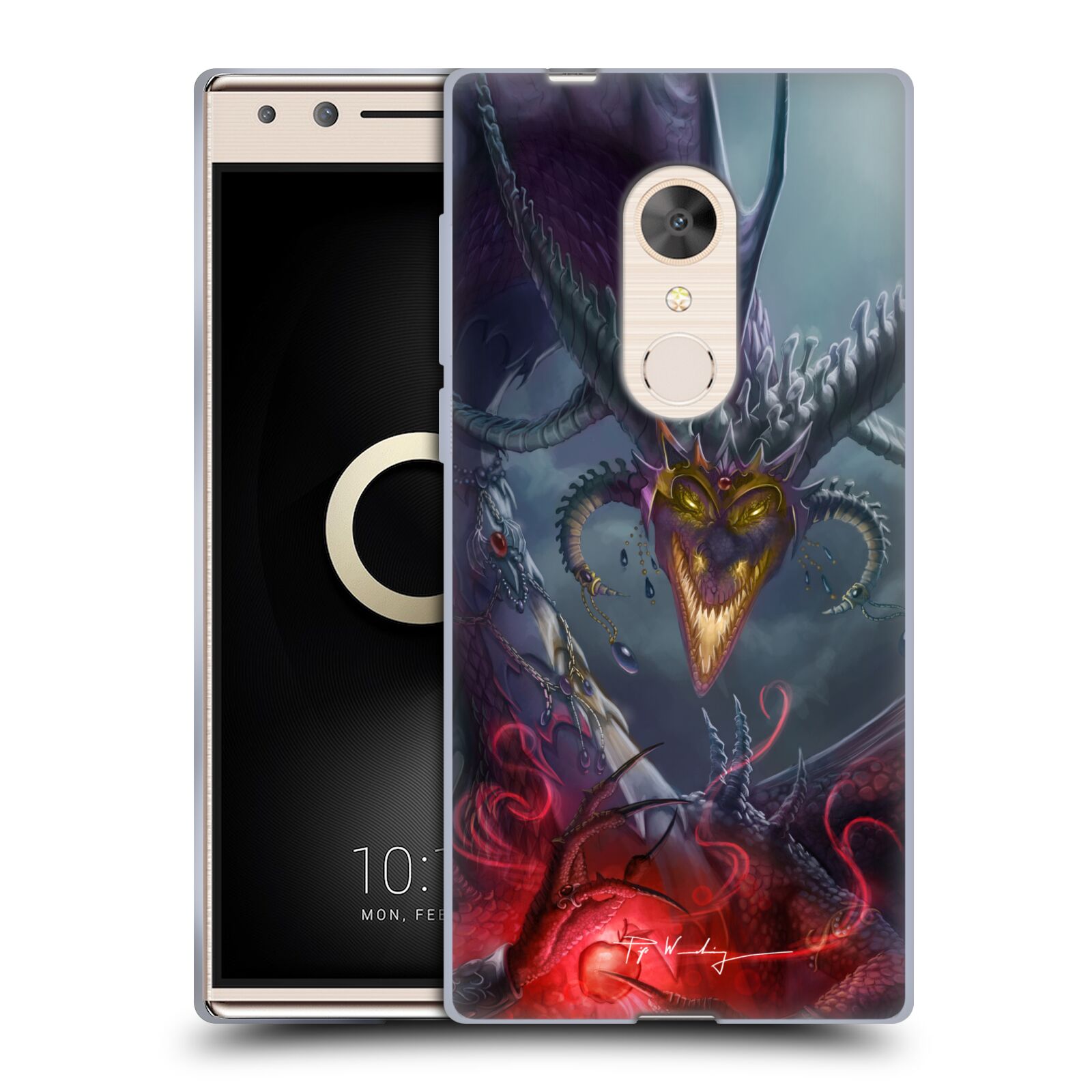 OFFICIAL PIYA WANNACHAIWONG BLACK DRAGONS SOFT GEL CASE FOR ALCATEL PHONES - Picture 10 of 11