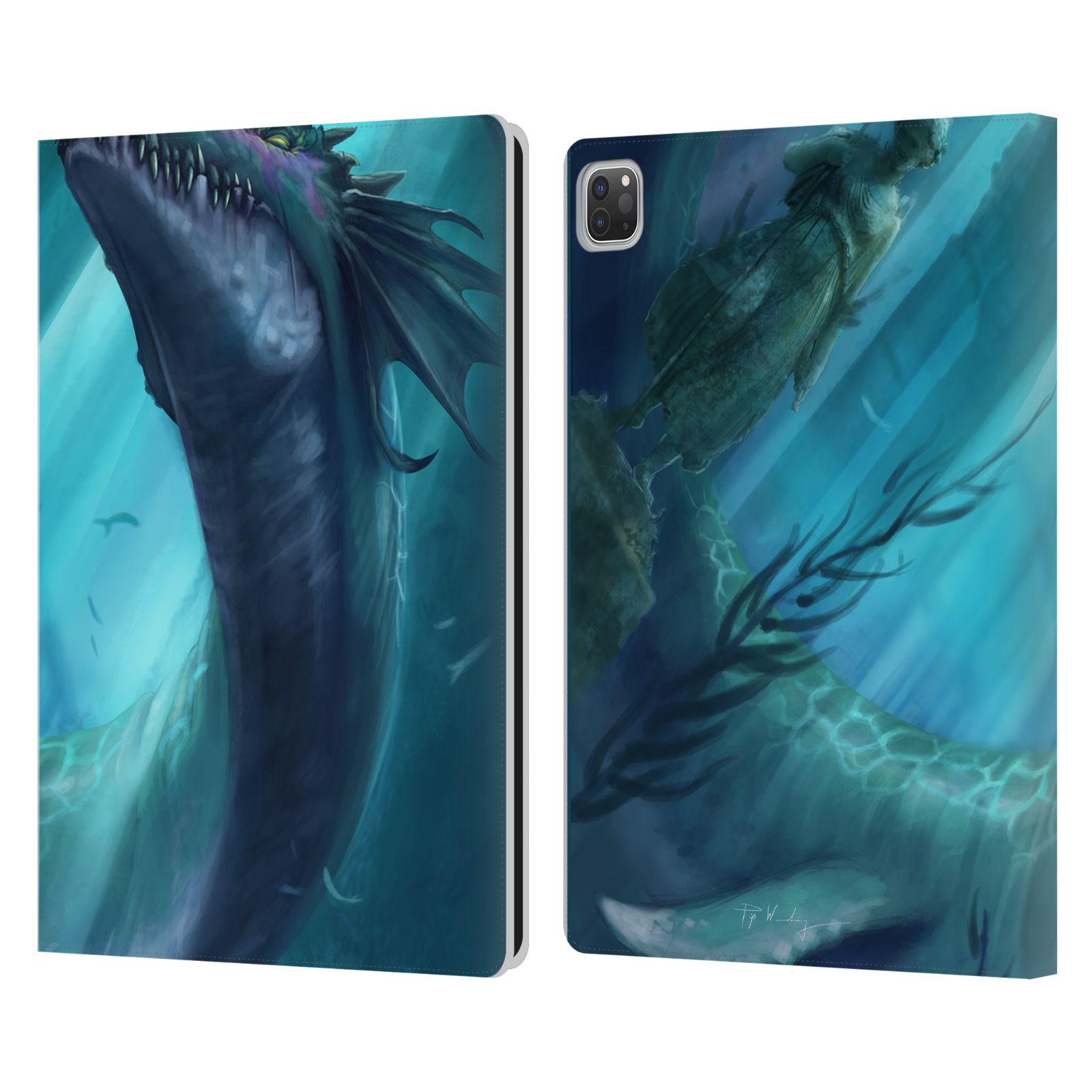 PIYA WANNACHAIWONG DRAGONS OF SEA AND STORMS LEATHER BOOK CASE FOR APPLE iPAD - Picture 7 of 11
