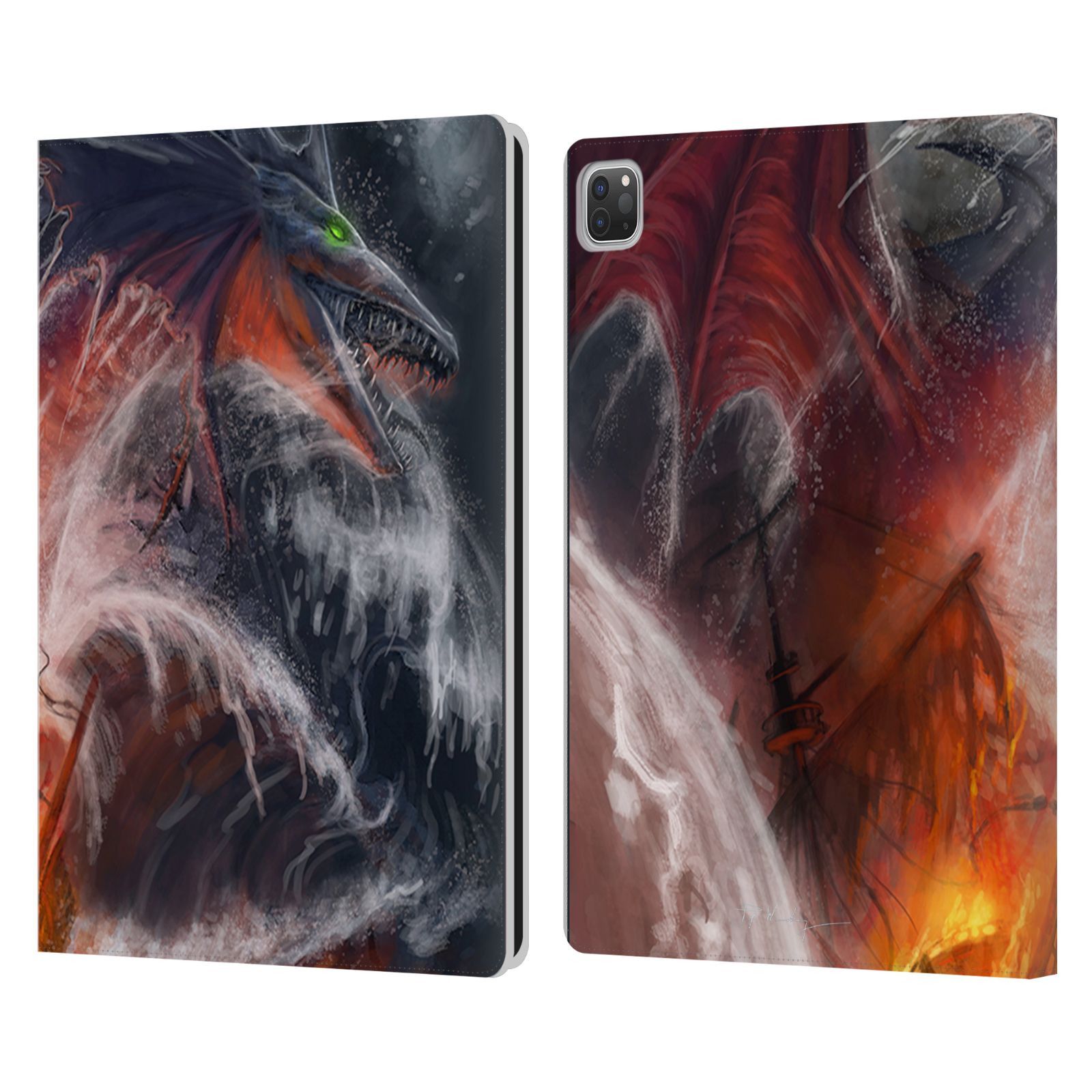 PIYA WANNACHAIWONG DRAGONS OF SEA AND STORMS LEATHER BOOK CASE FOR APPLE iPAD - Picture 8 of 11