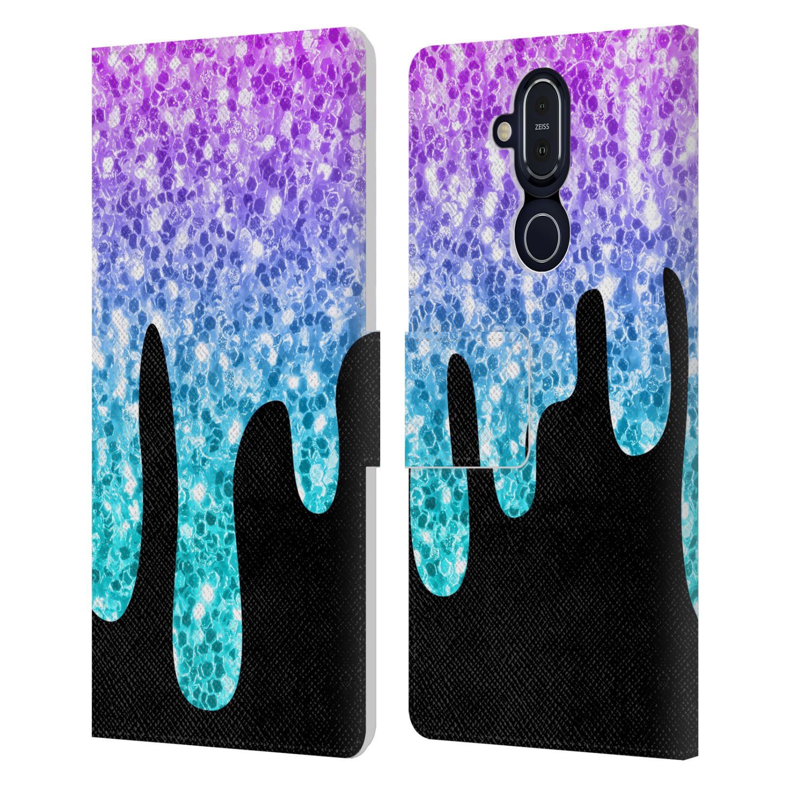 OFFICIAL PLDESIGN DRIPPING SPARKLES LEATHER BOOK WALLET CASE FOR NOKIA PHONES - Picture 7 of 14