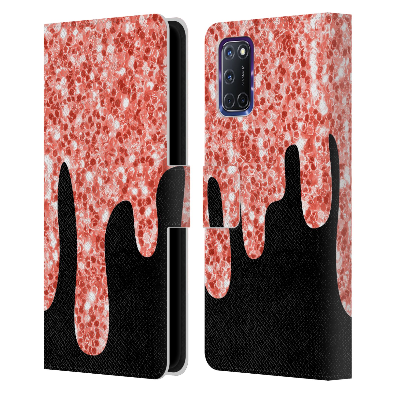 OFFICIAL PLDESIGN DRIPPING SPARKLES LEATHER BOOK WALLET CASE FOR OPPO PHONES - Picture 7 of 13