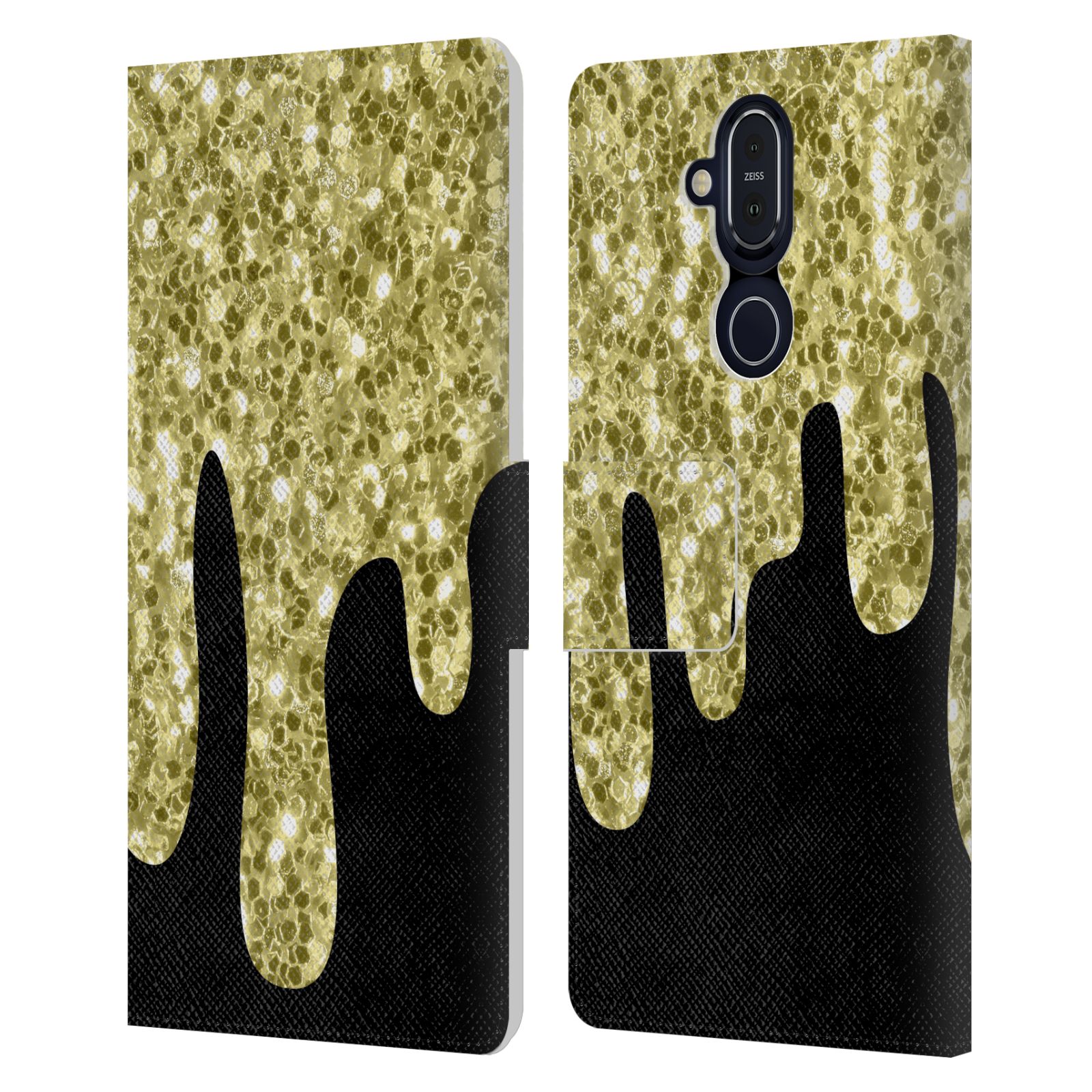 OFFICIAL PLDESIGN DRIPPING SPARKLES LEATHER BOOK WALLET CASE FOR NOKIA PHONES - Picture 9 of 14
