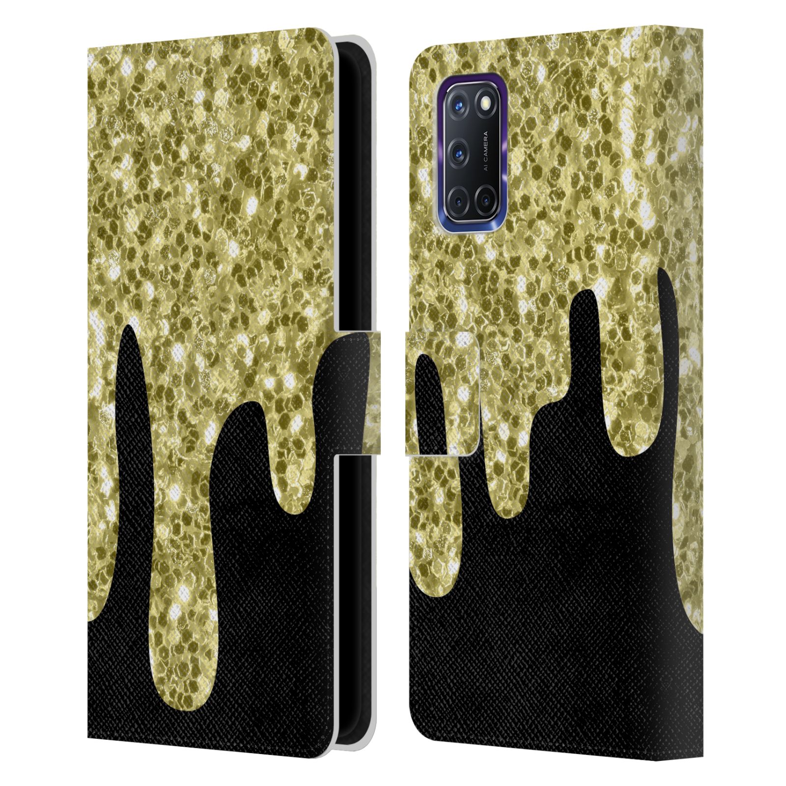 OFFICIAL PLDESIGN DRIPPING SPARKLES LEATHER BOOK WALLET CASE FOR OPPO PHONES - Picture 8 of 13
