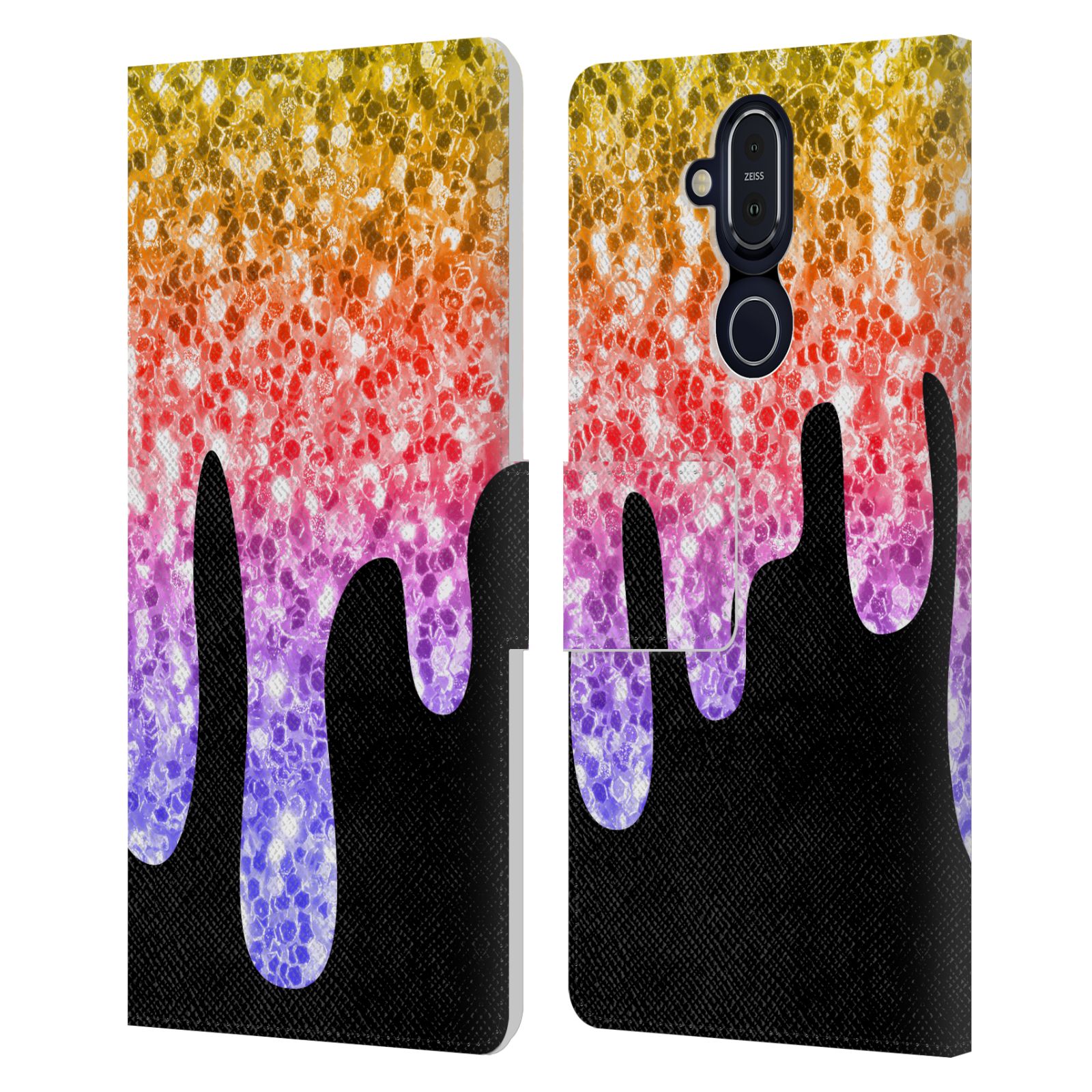 OFFICIAL PLDESIGN DRIPPING SPARKLES LEATHER BOOK WALLET CASE FOR NOKIA PHONES - Picture 12 of 14
