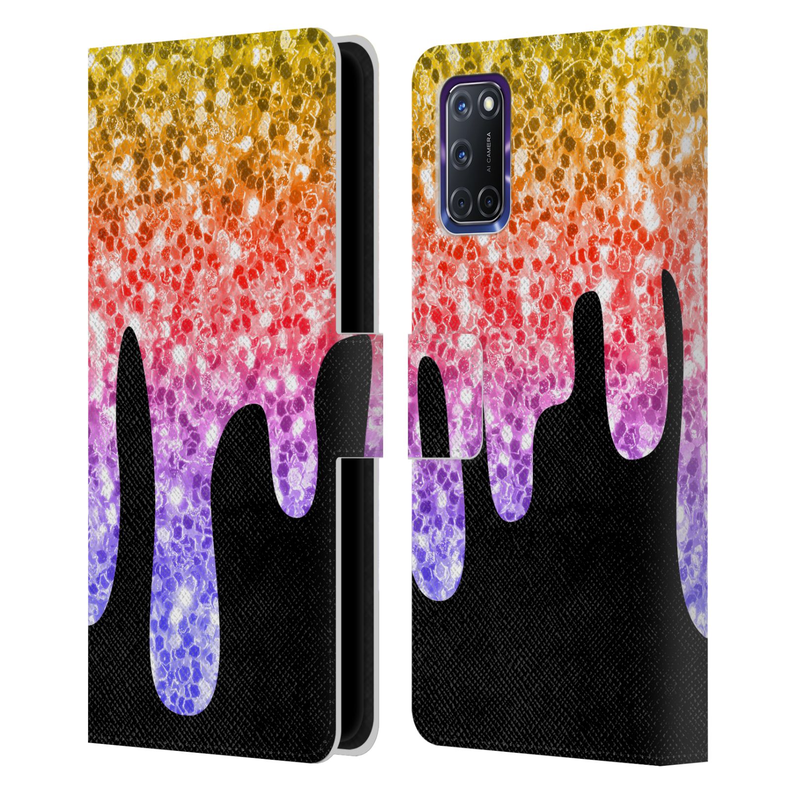 OFFICIAL PLDESIGN DRIPPING SPARKLES LEATHER BOOK WALLET CASE FOR OPPO PHONES - Picture 11 of 13
