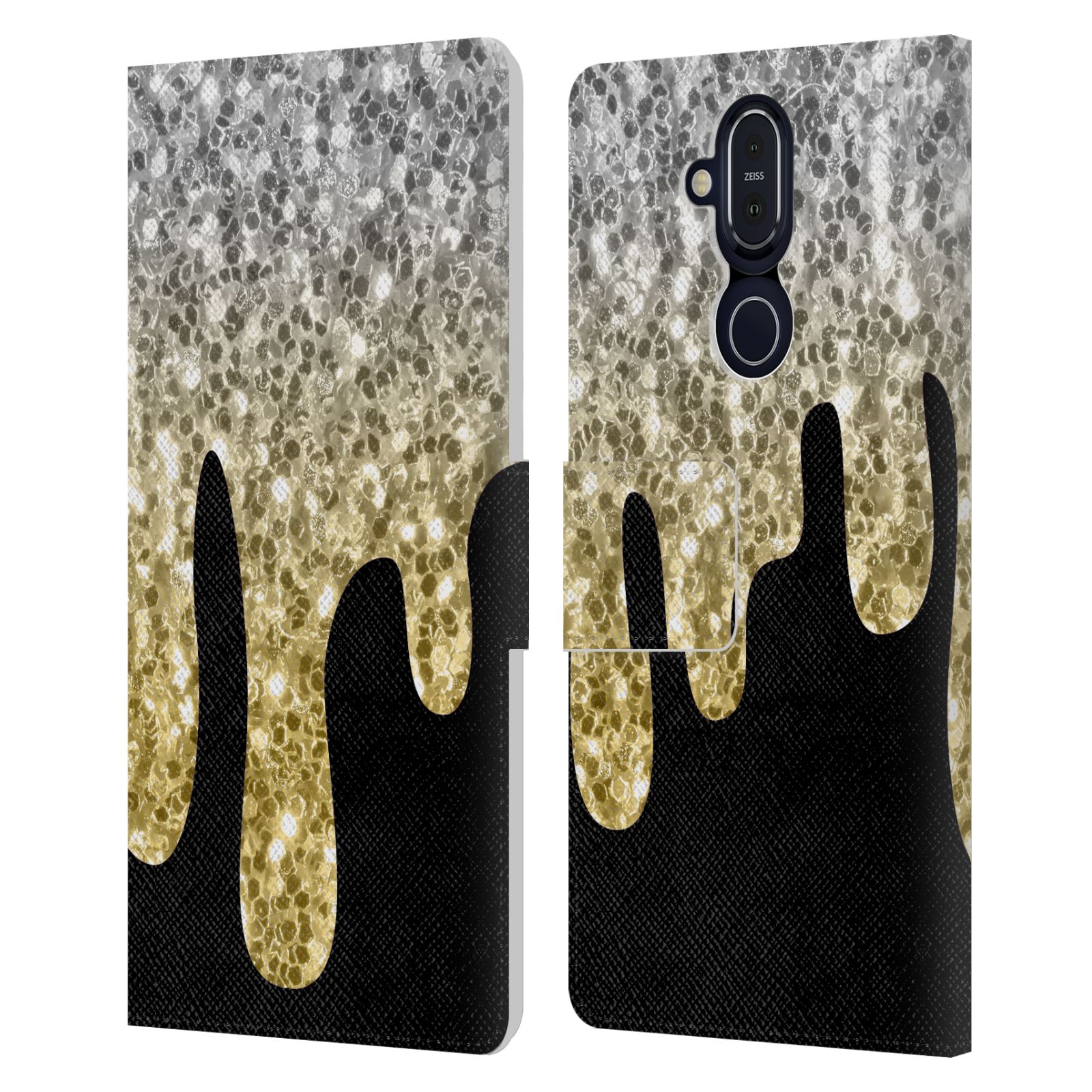 OFFICIAL PLDESIGN DRIPPING SPARKLES LEATHER BOOK WALLET CASE FOR NOKIA PHONES - Picture 13 of 14