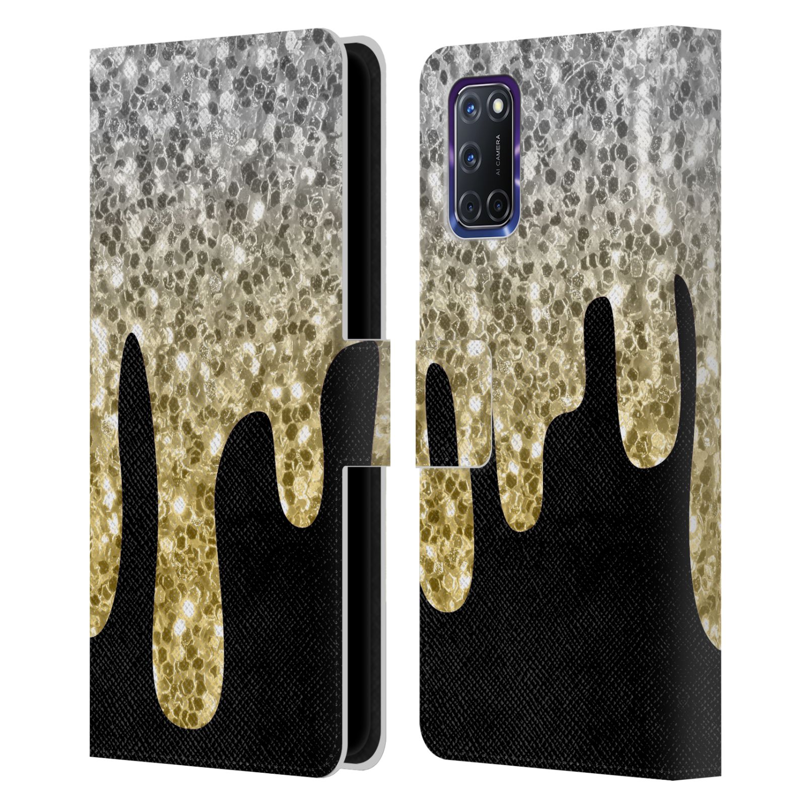 OFFICIAL PLDESIGN DRIPPING SPARKLES LEATHER BOOK WALLET CASE FOR OPPO PHONES - Picture 12 of 13