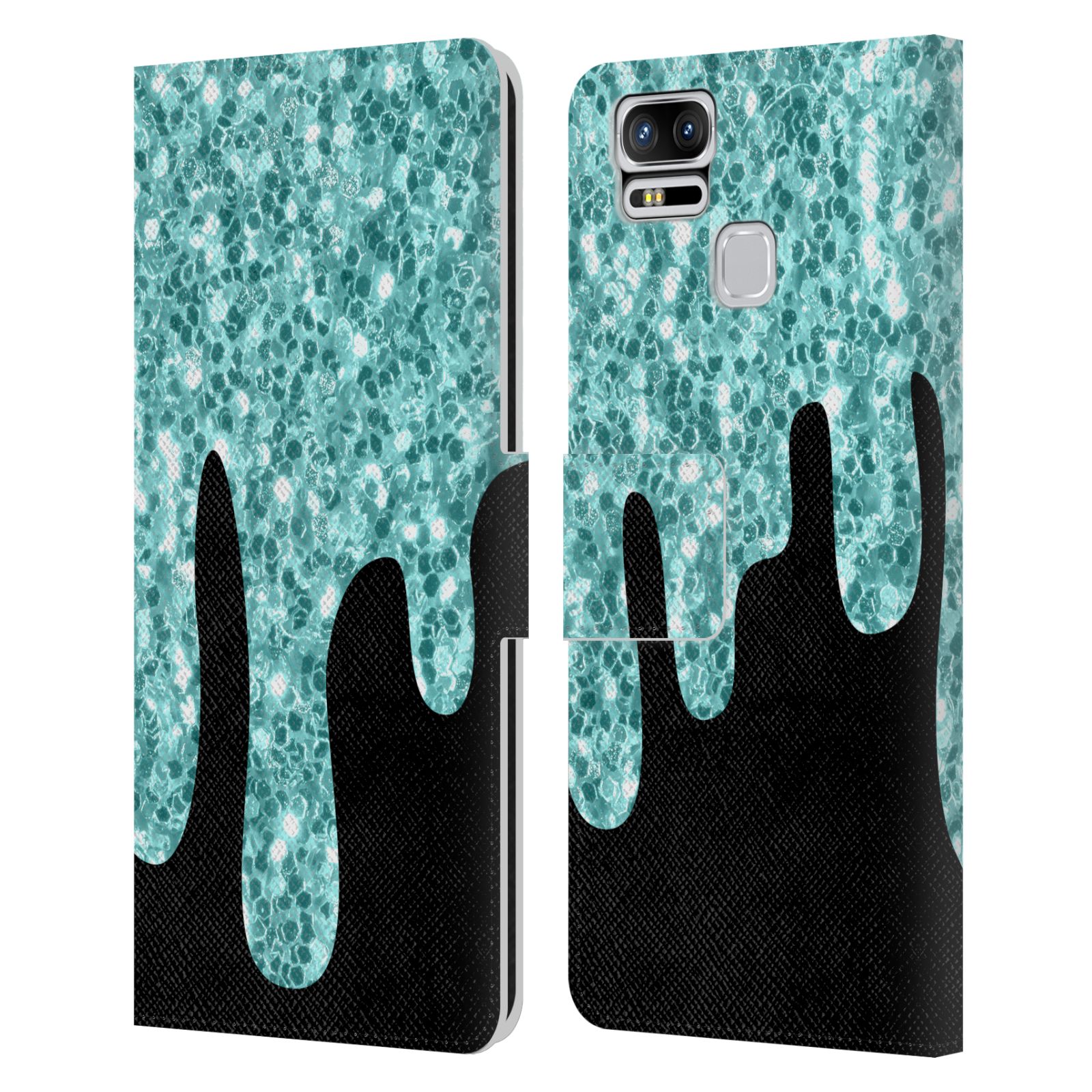 OFFICIAL PLDESIGN DRIPPING SPARKLES LEATHER BOOK CASE FOR ASUS ZENFONE PHONES - Picture 6 of 6