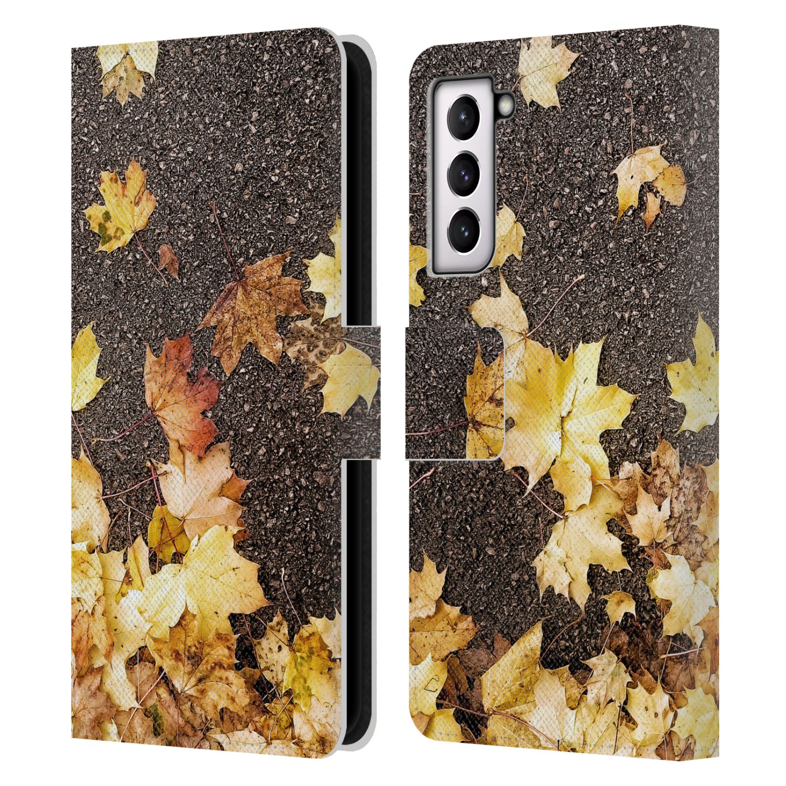 PLDESIGN FLOWERS AND LEAVES LEATHER BOOK WALLET CASE COVER FOR SAMSUNG PHONES 4 - Picture 7 of 20