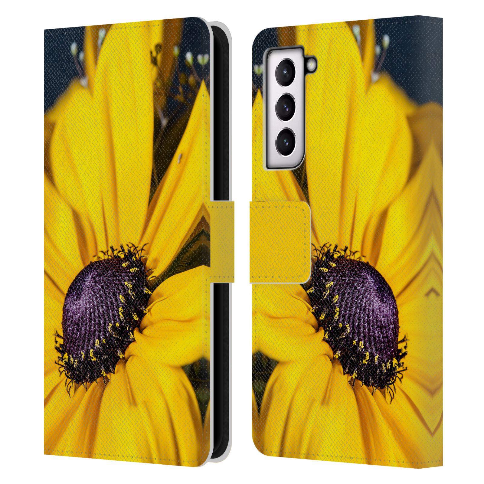 PLDESIGN FLOWERS AND LEAVES LEATHER BOOK WALLET CASE COVER FOR SAMSUNG PHONES 4 - Picture 9 of 20