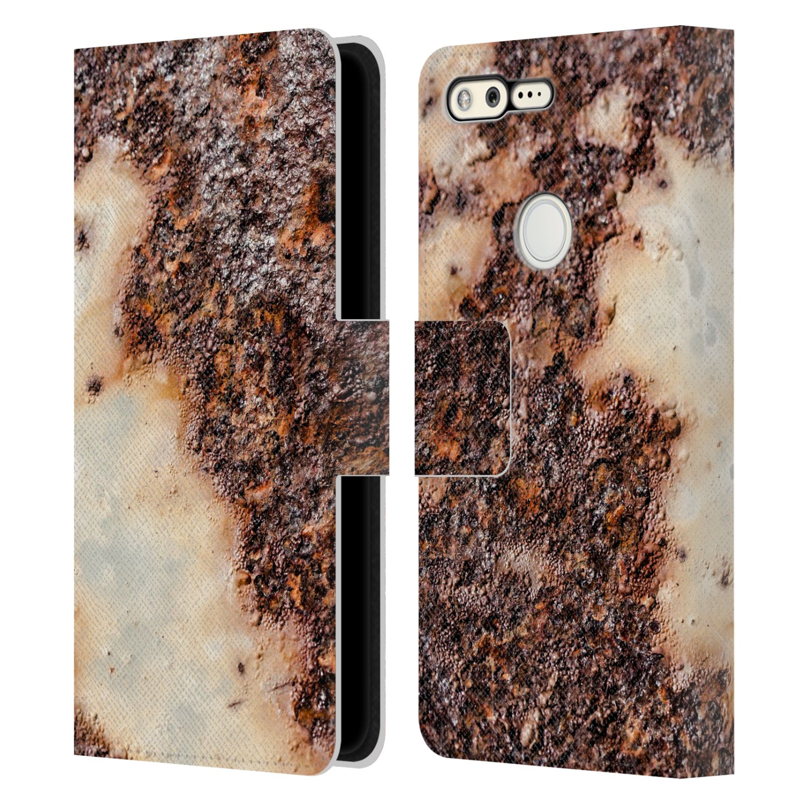 PLDESIGN WOOD AND RUST PRINTS LEATHER BOOK WALLET CASE COVER FOR GOOGLE PHONES - Picture 15 of 16