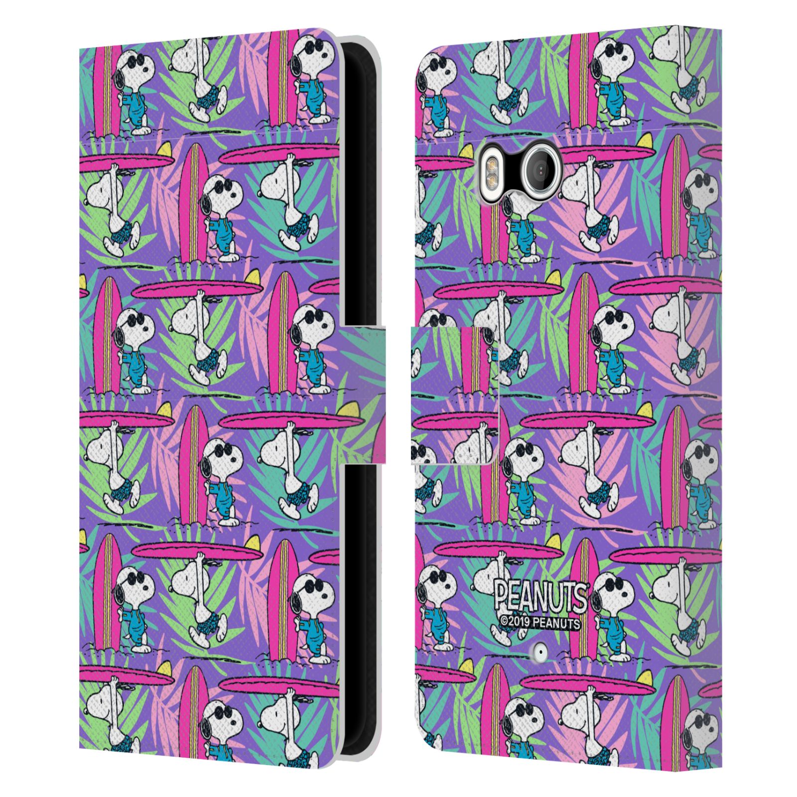 OFFICIAL PEANUTS SNOOPY ALOHA DISCO LEATHER BOOK WALLET CASE FOR HTC PHONES 1 - Picture 6 of 6