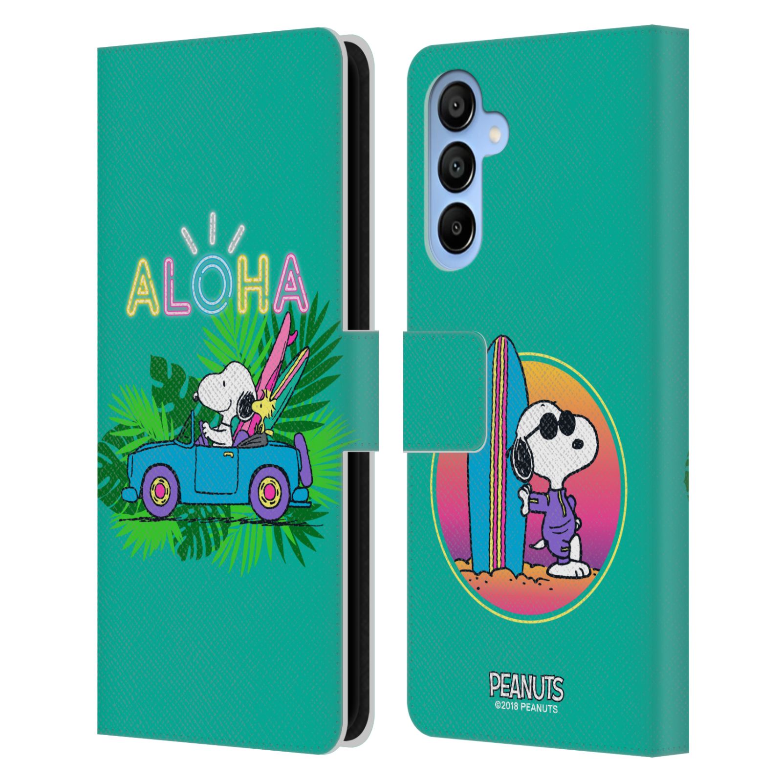 Tropical Surf Leather Wallet Case for Galaxy A16 5G
