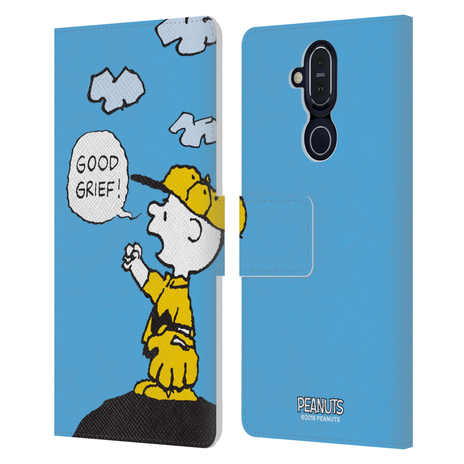 OFFICIAL PEANUTS CHARLIE BROWN LEATHER BOOK WALLET CASE COVER FOR NOKIA PHONES - Picture 9 of 15