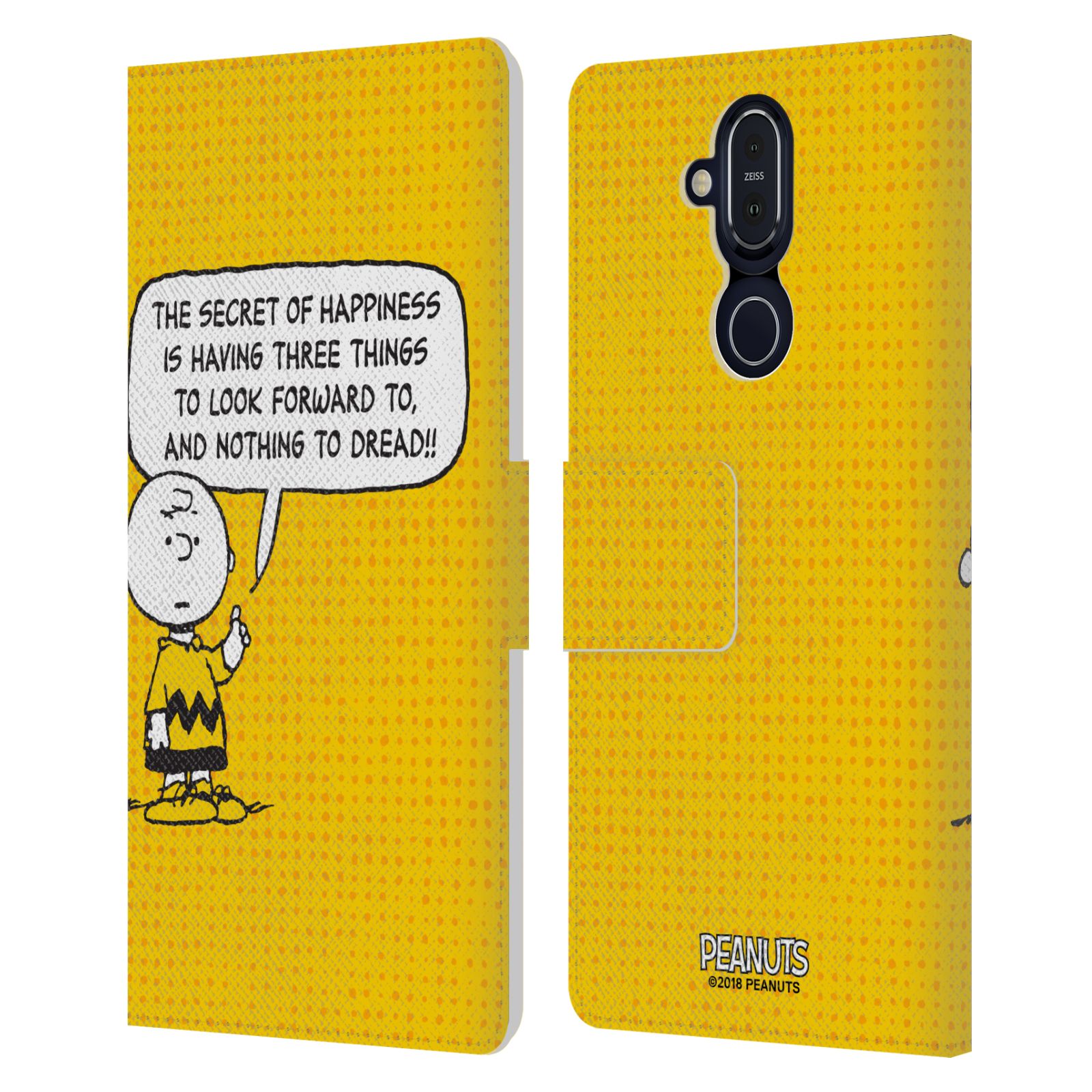 OFFICIAL PEANUTS CHARLIE BROWN LEATHER BOOK WALLET CASE COVER FOR NOKIA PHONES - Picture 10 of 15