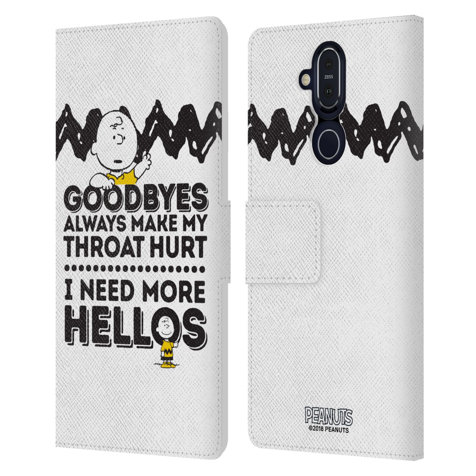 OFFICIAL PEANUTS CHARLIE BROWN LEATHER BOOK WALLET CASE COVER FOR NOKIA PHONES - Picture 11 of 15