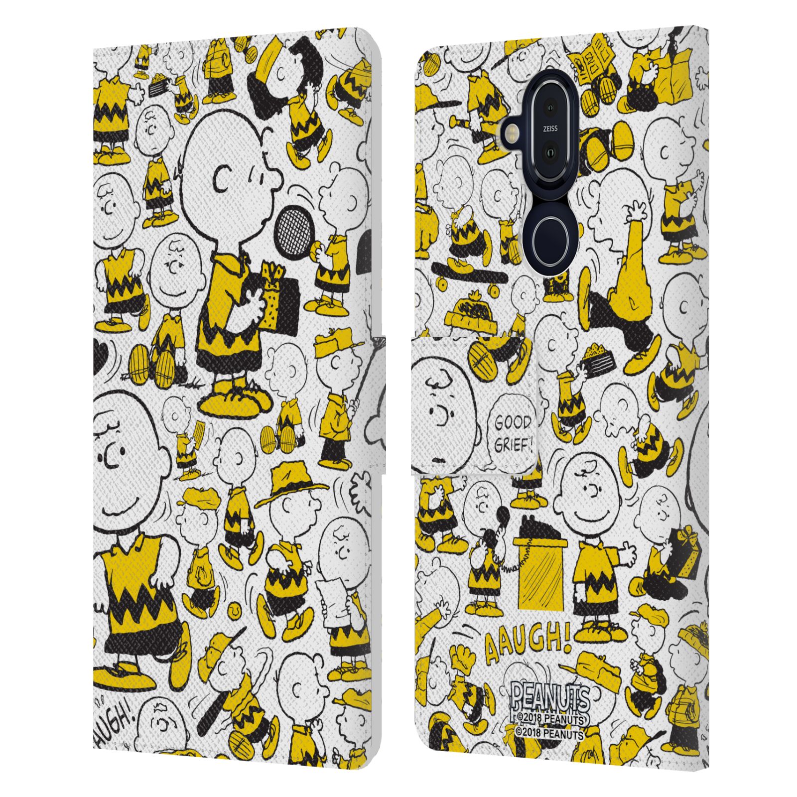 OFFICIAL PEANUTS CHARLIE BROWN LEATHER BOOK WALLET CASE COVER FOR NOKIA PHONES - Picture 14 of 15