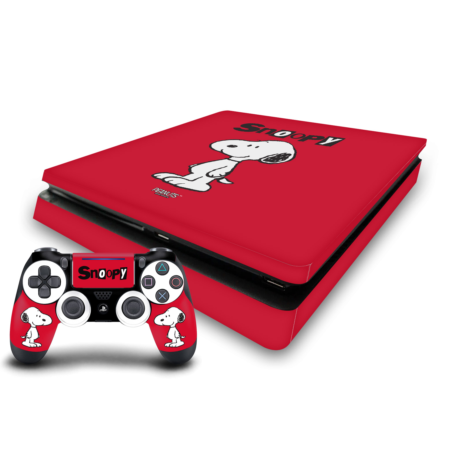 OFFICIAL PEANUTS CHARACTER GRAPHICS VINYL SKIN FOR PS4 SLIM CONSOLE & CONTROLLER