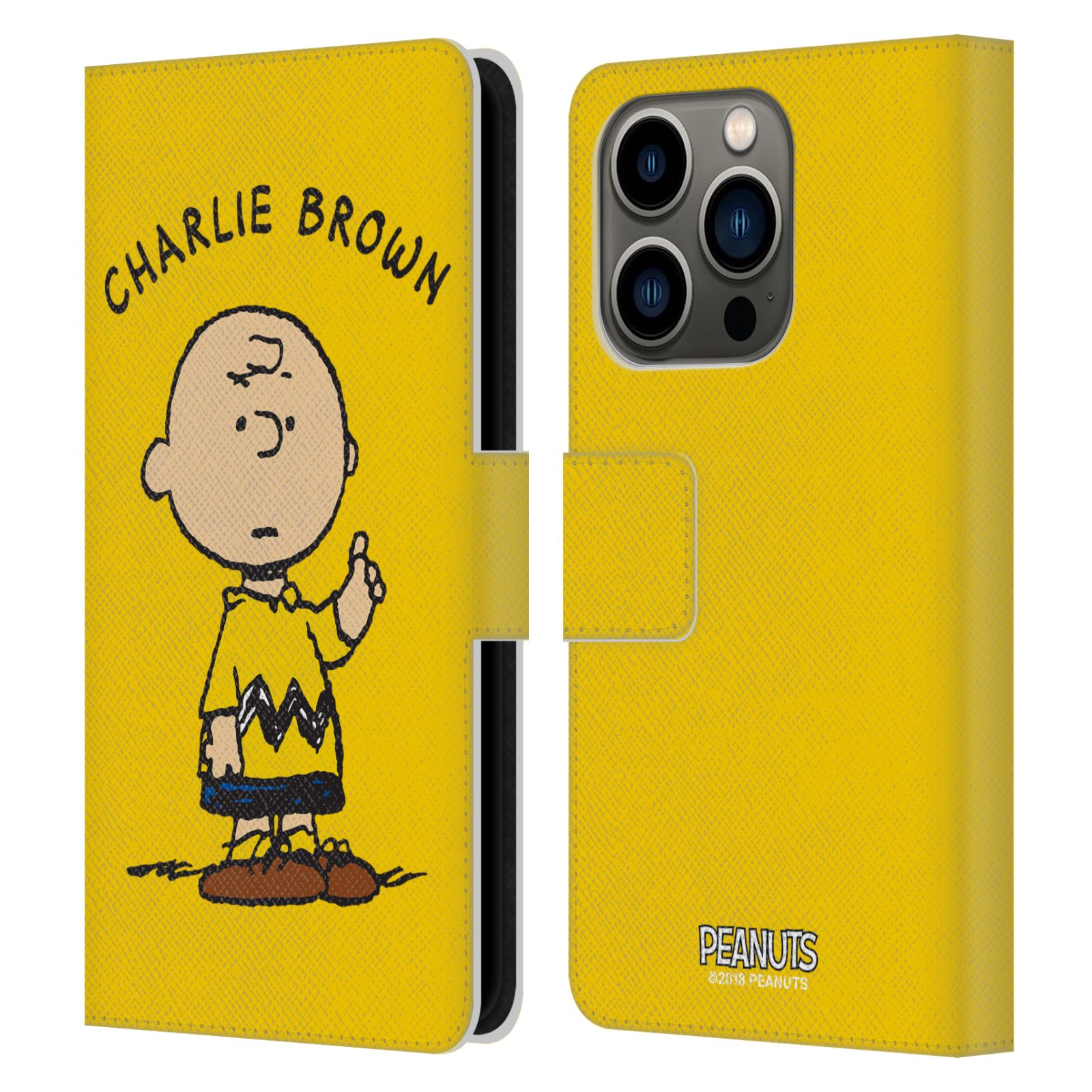 Charlie Brown Leather Wallet Case for iPhone 14 Pro