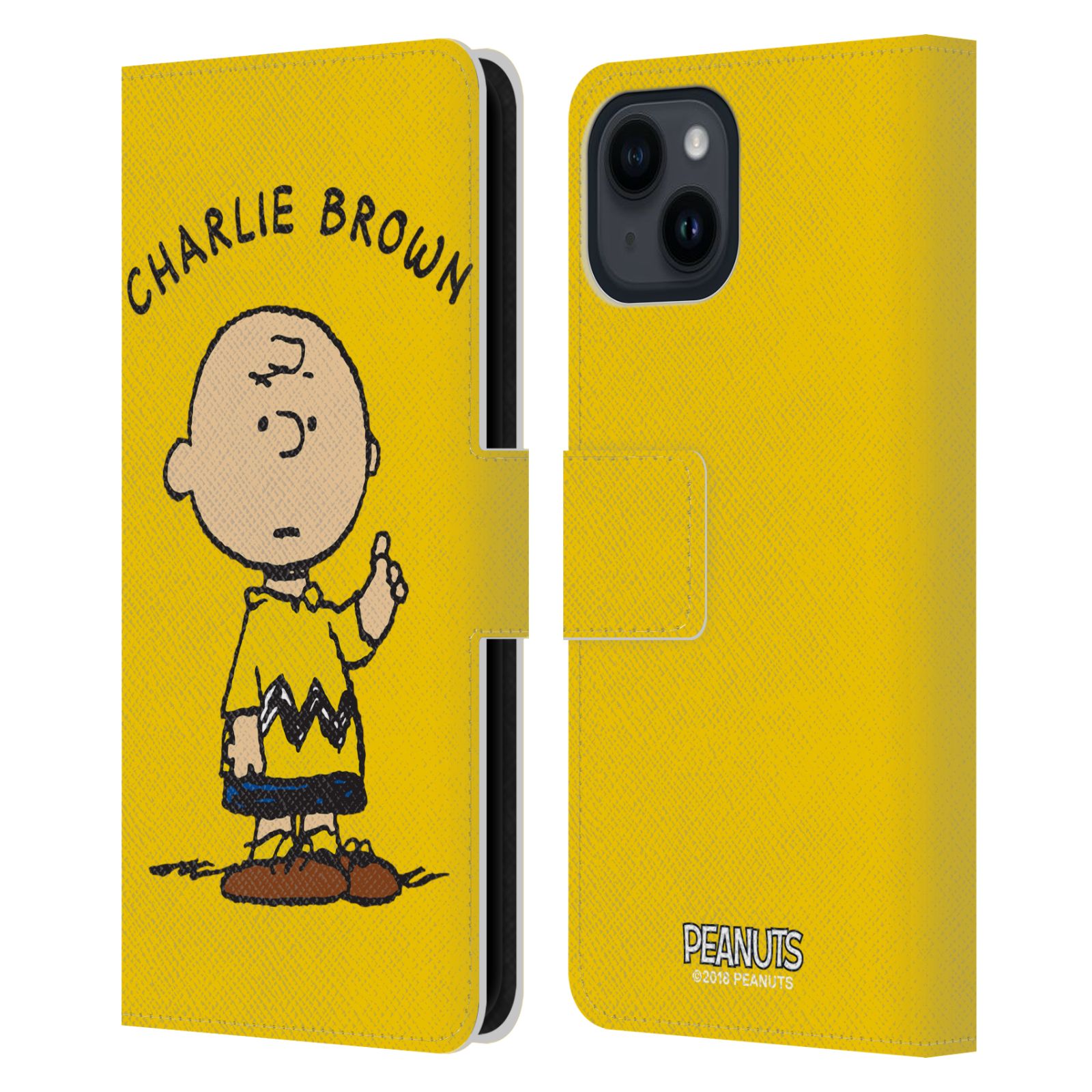 Charlie Brown Leather Wallet Case for iPhone 15