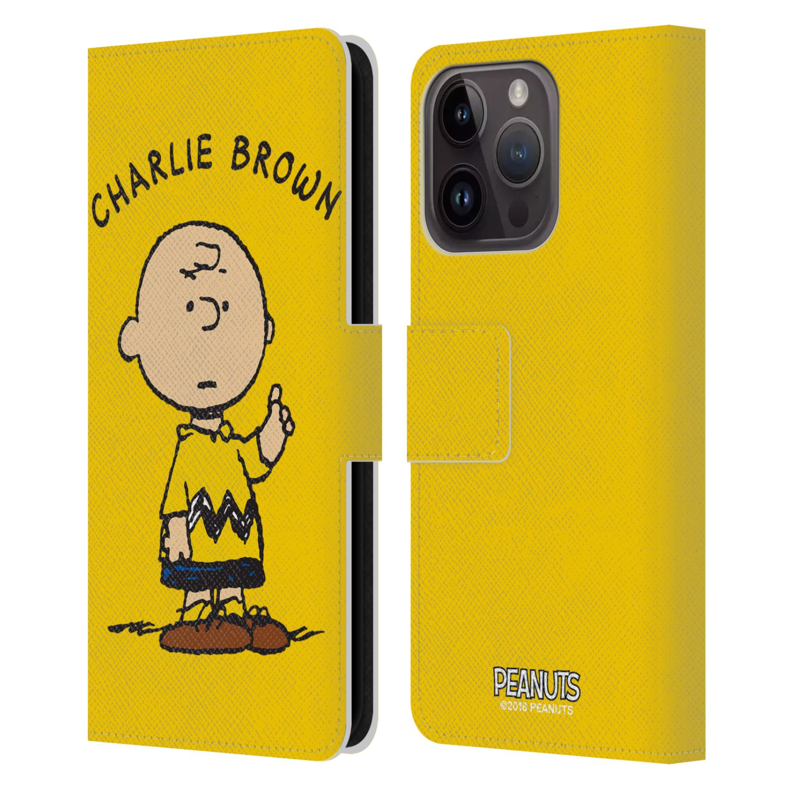 Charlie Brown Leather Wallet Case for iPhone 15 Pro