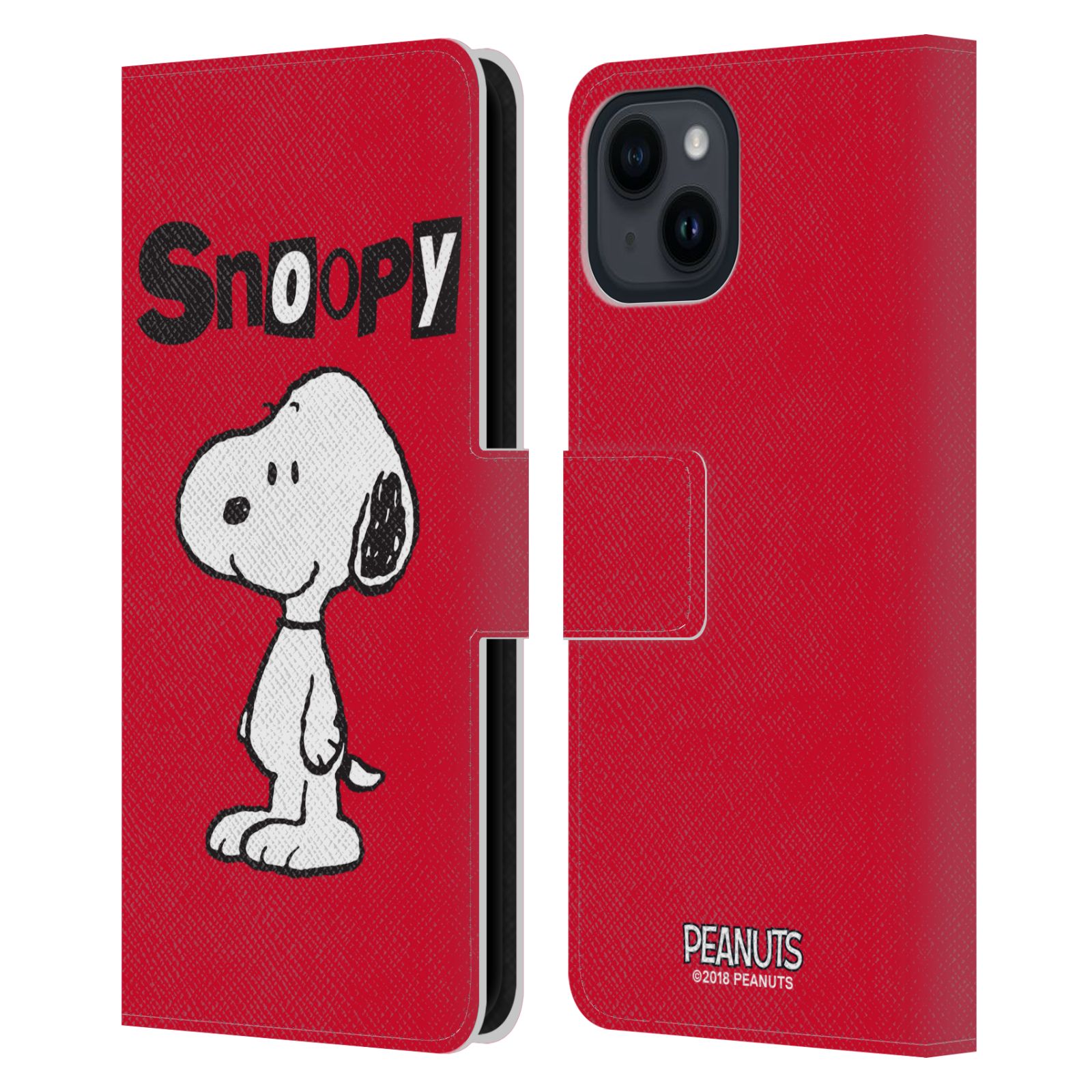 Snoopy Leather Wallet Case for iPhone 15