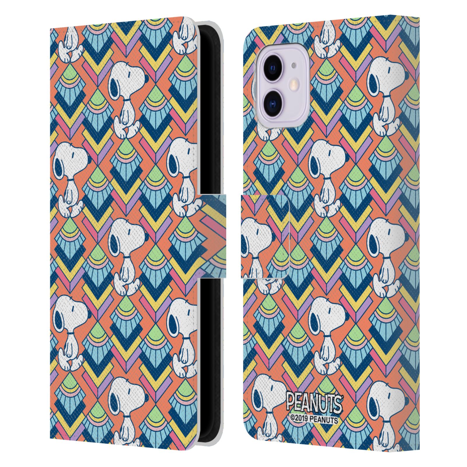 Orange Pattern Leather Wallet Case for iPhone 11