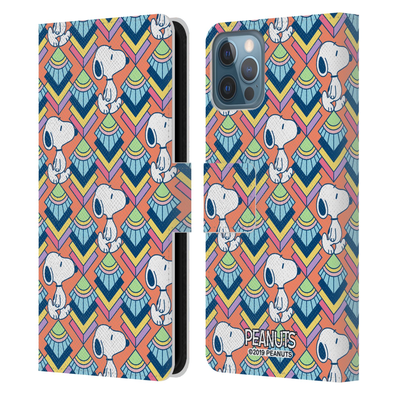 Orange Pattern Leather Wallet Case for iPhone 12 / 12 Pro
