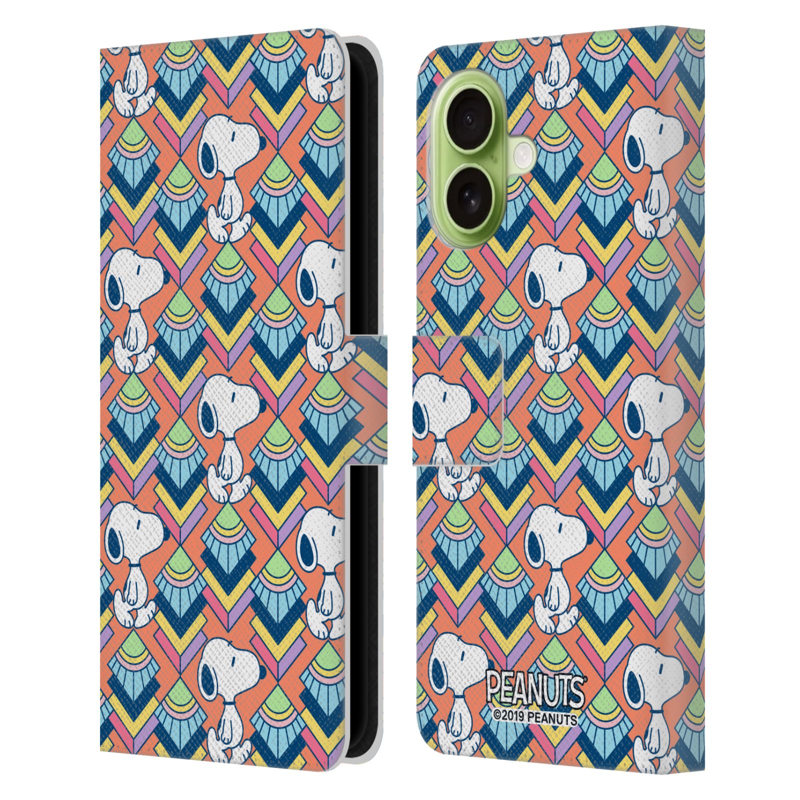 Orange Pattern Leather Wallet Case for iPhone 17