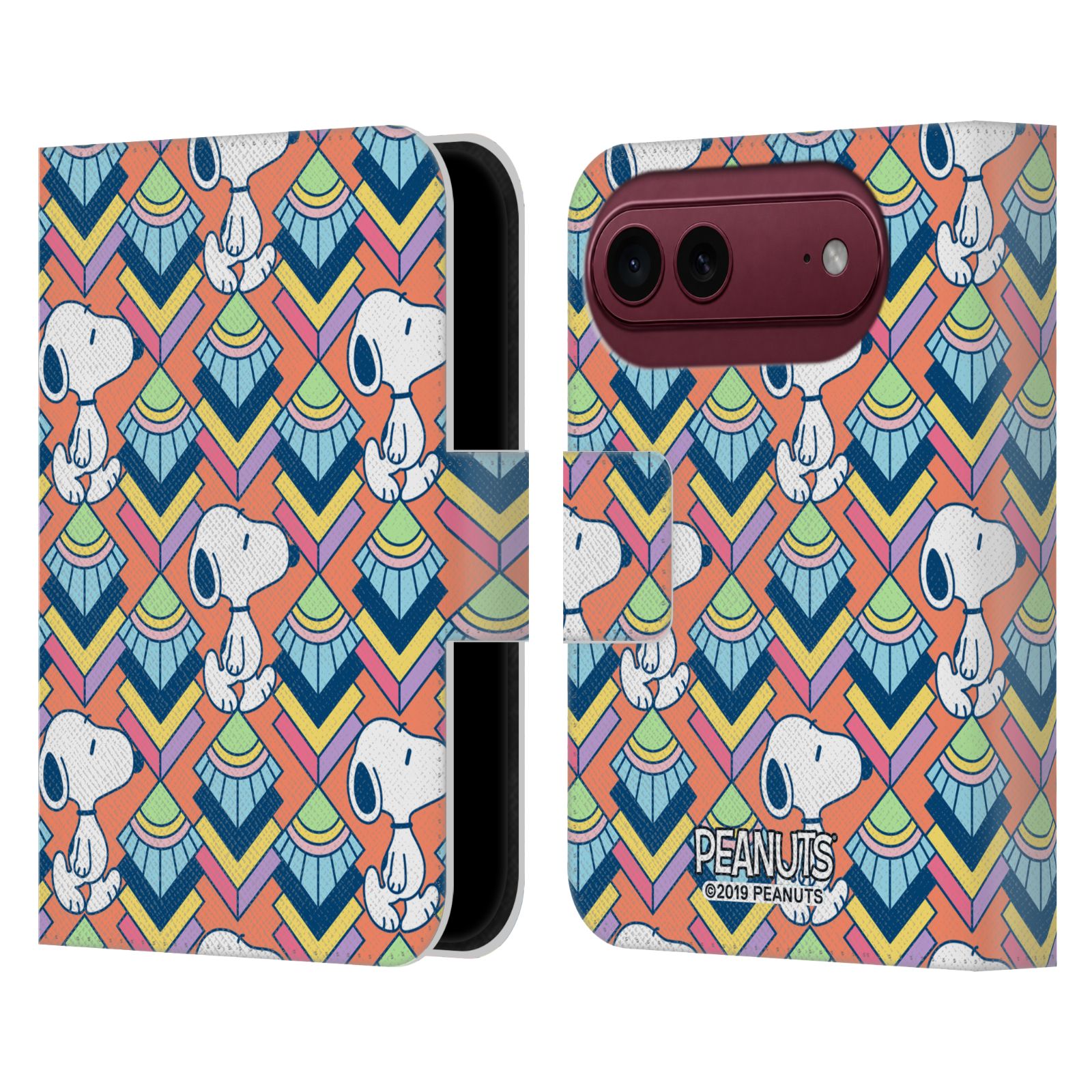 Orange Pattern Leather Wallet Case for iPhone Duo