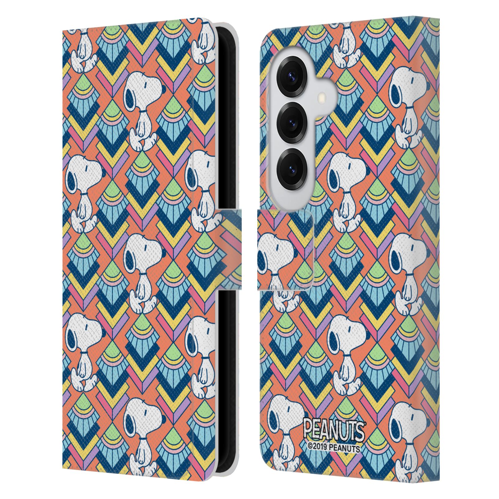 Orange Pattern Leather Wallet Case for Galaxy S26
