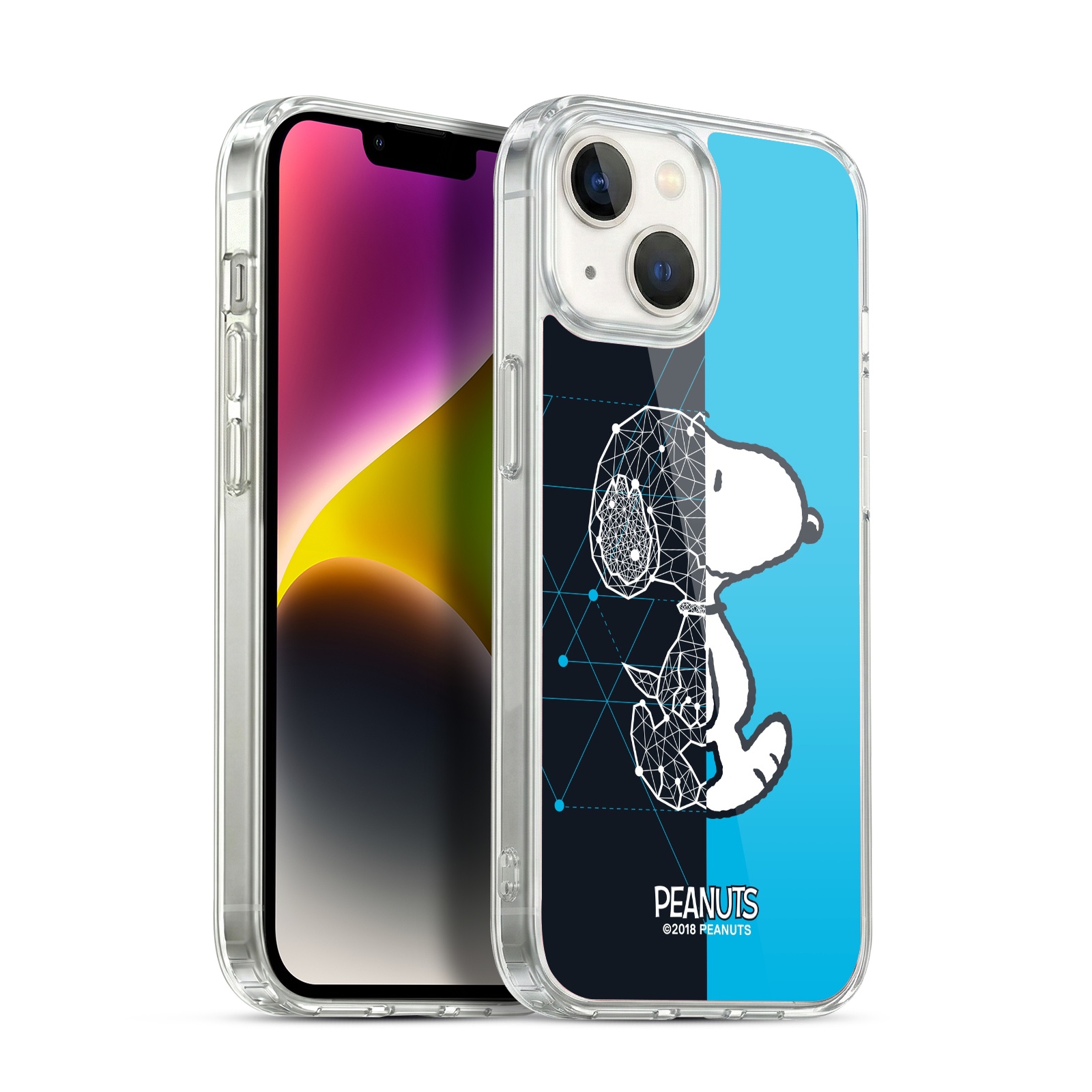 Snoopy Geometric Hybrid MagSafe Case for iPhone 14