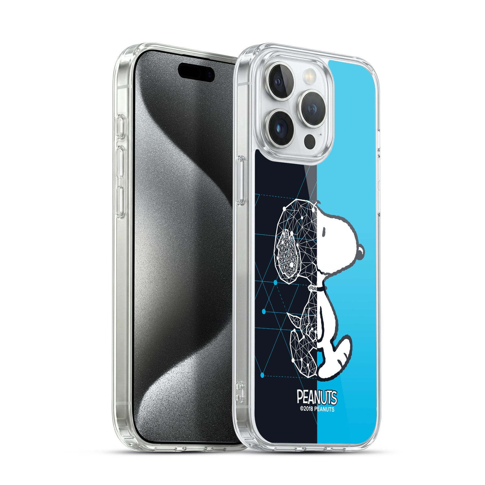 Snoopy Geometric Hybrid MagSafe Case for iPhone 15 Pro Max
